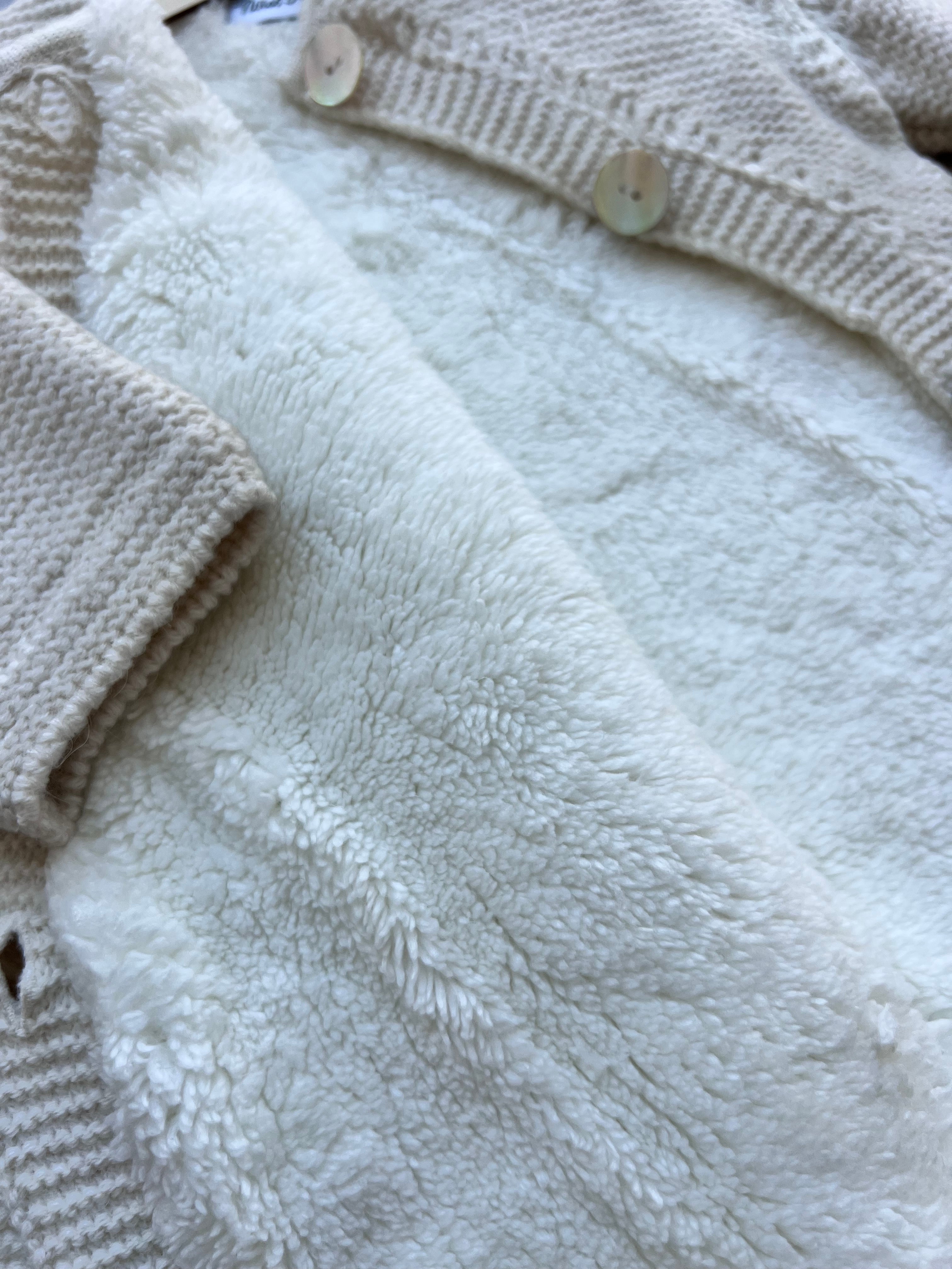 Ecru Thick Wool Fur Inside Overall