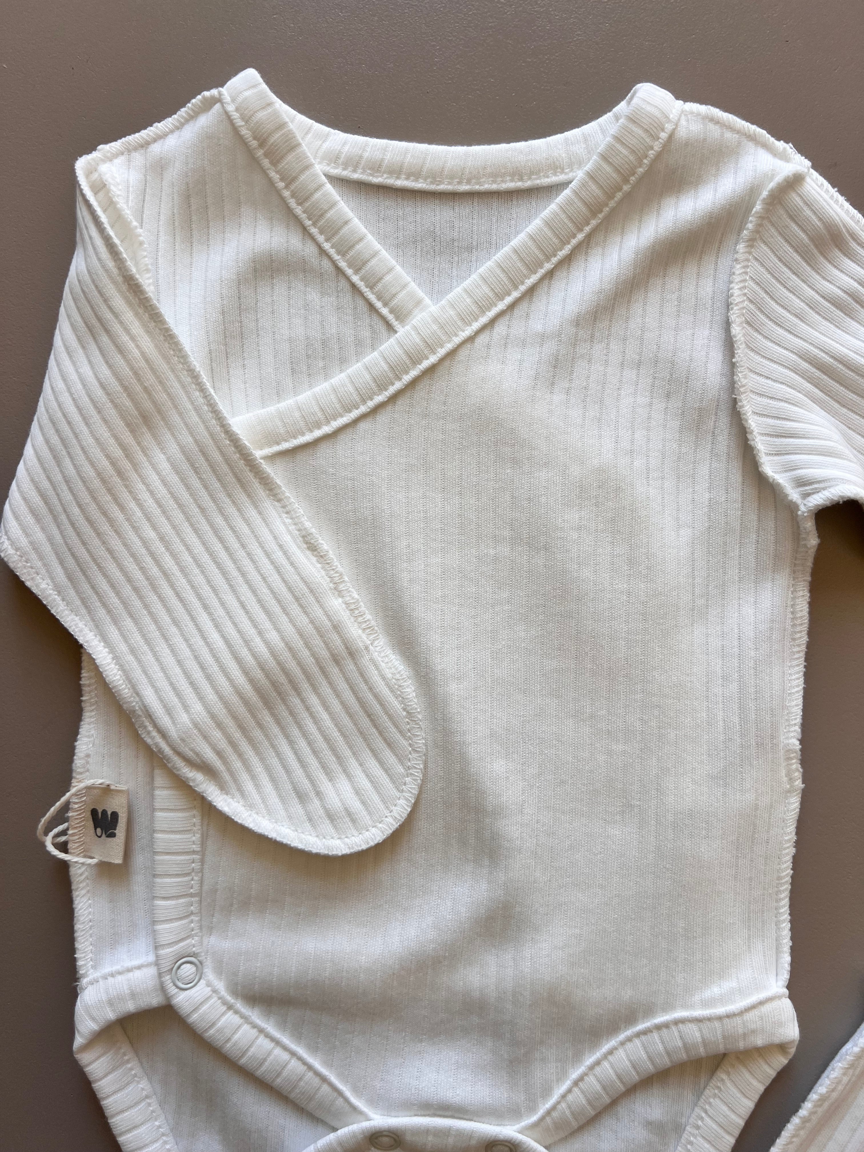 Off-White Ribbed 3 Pcs Basic Set