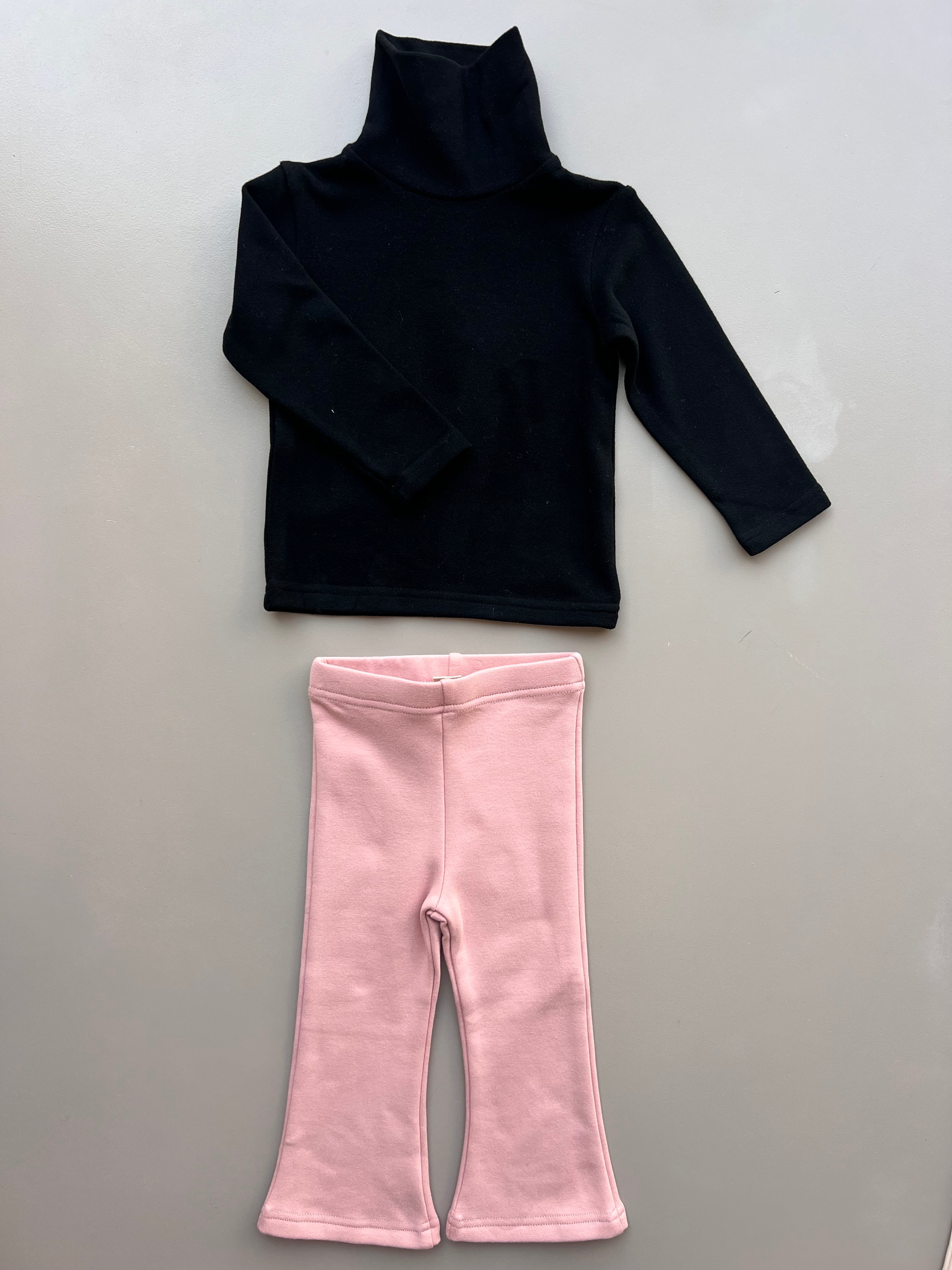 Flared Knit Trousers Fur Inside