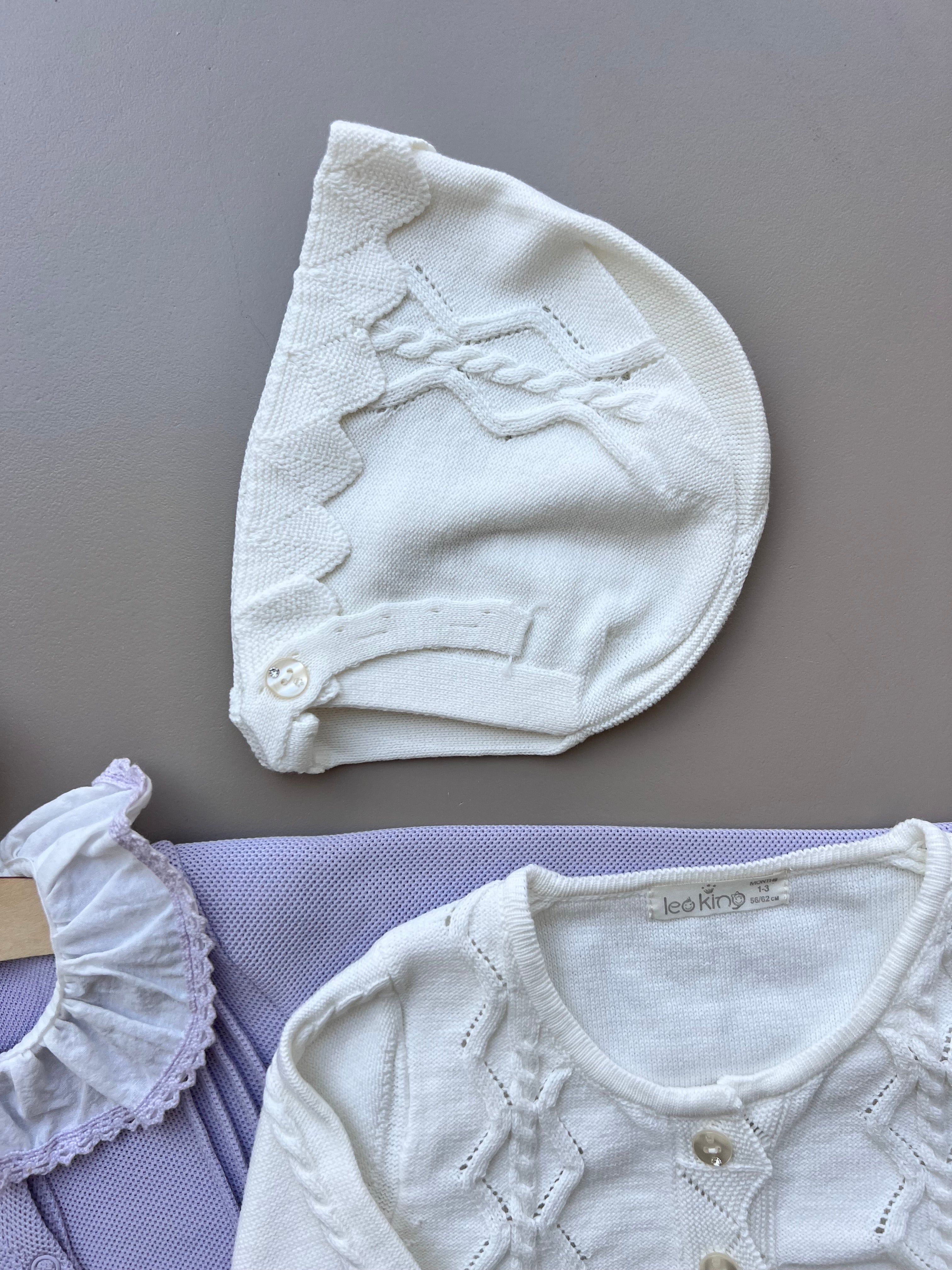 Purple And White Organic Cotton 3 Pcs Overall