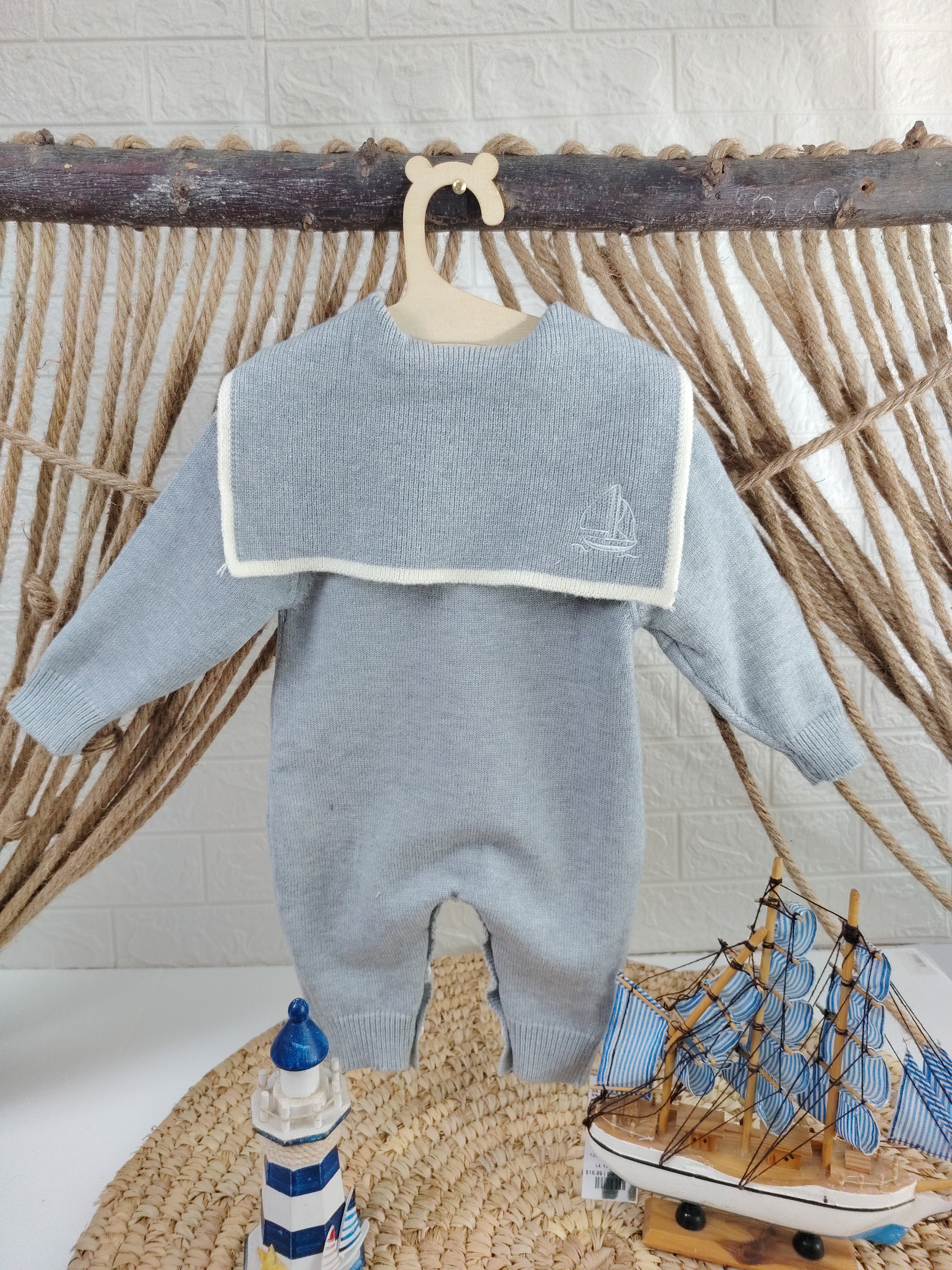 Grey Large Collar Overall