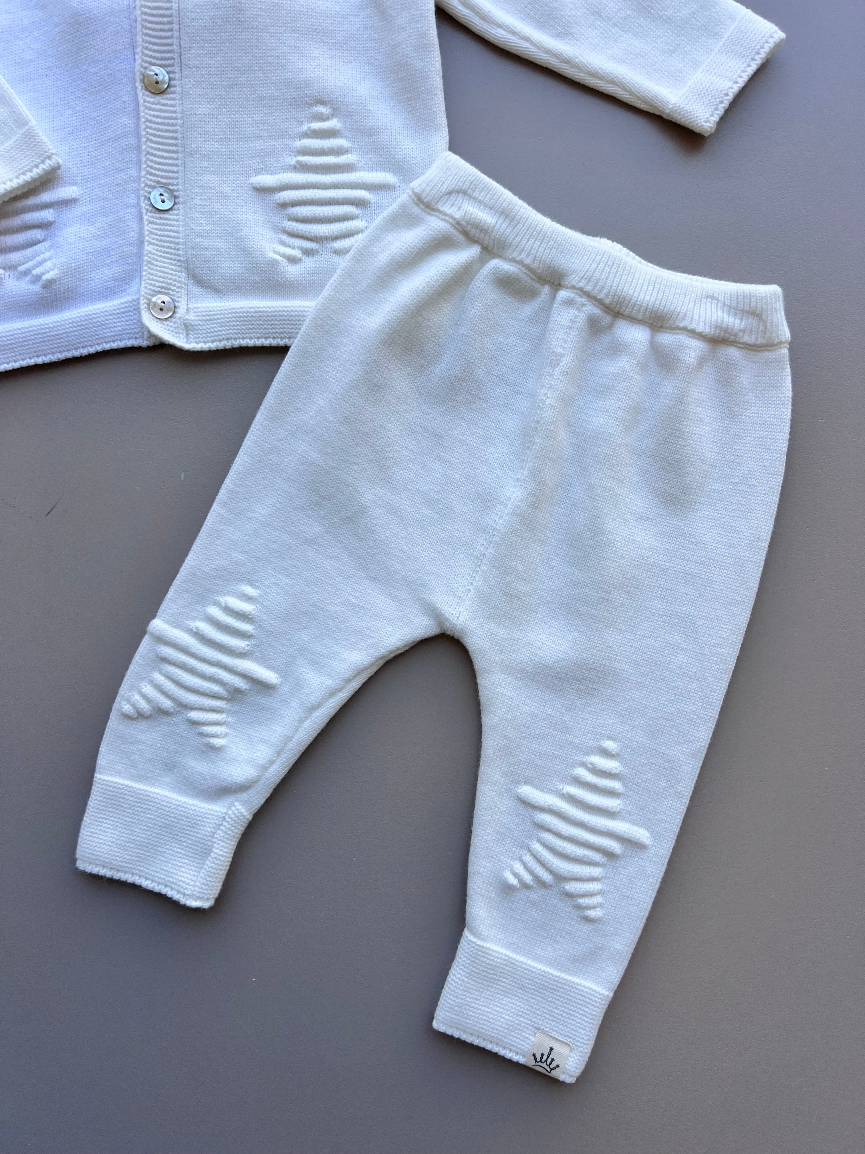 Thick Cotton Star Collar Top and Pants 2Pcs Set