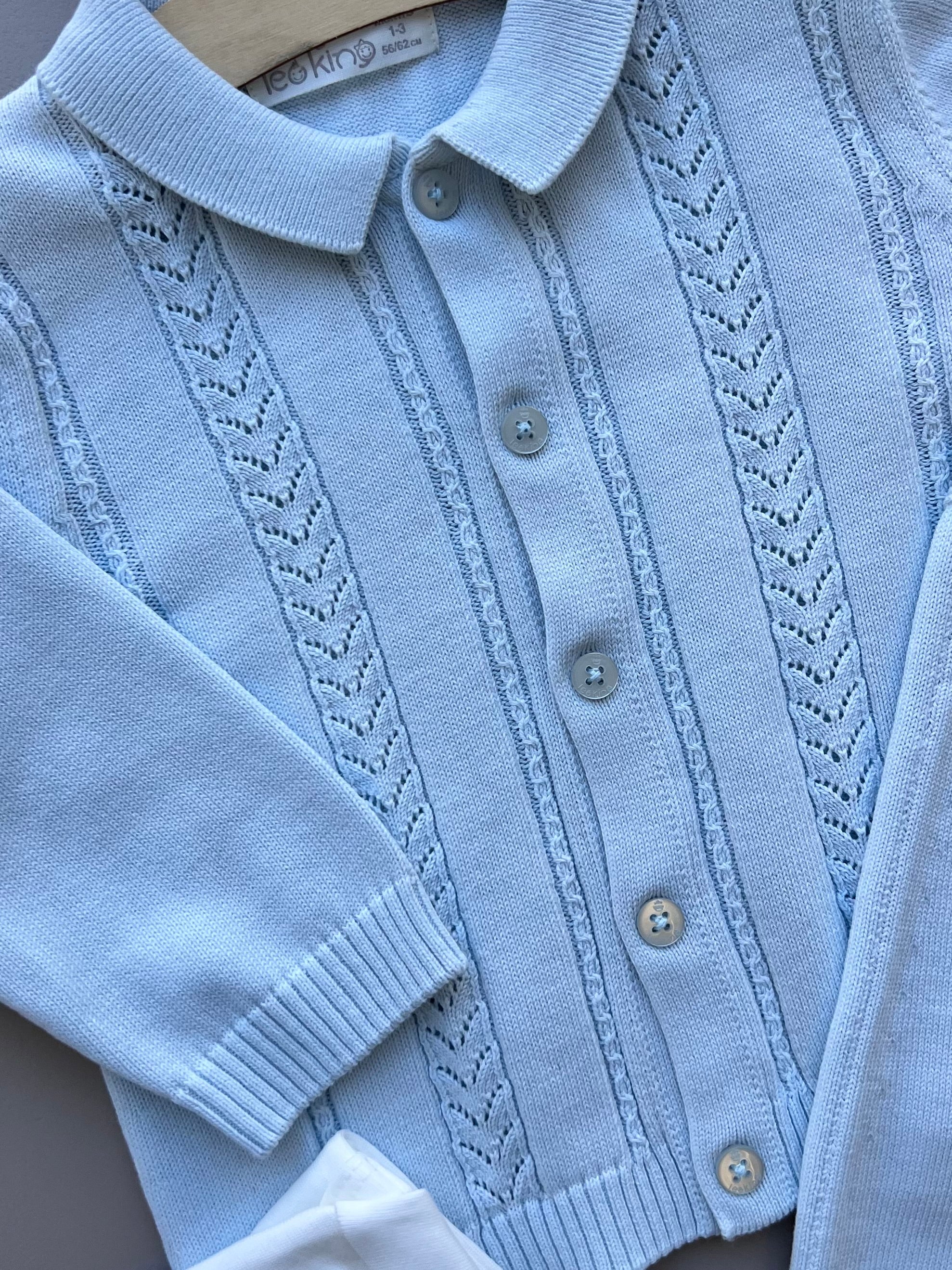 Blue Organic Cotton 3 Pcs Set Salopettes