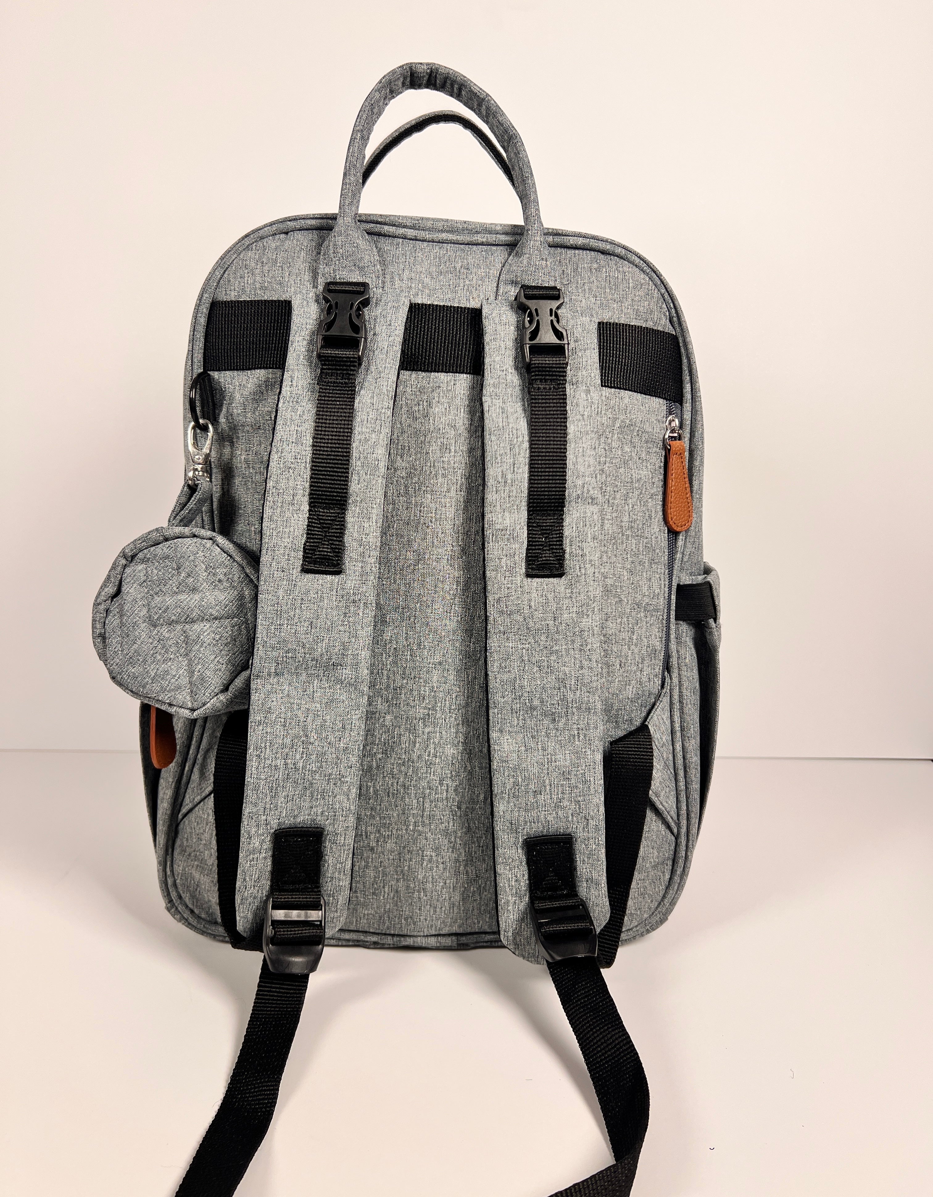 Gray Backpack Diaper Bag
