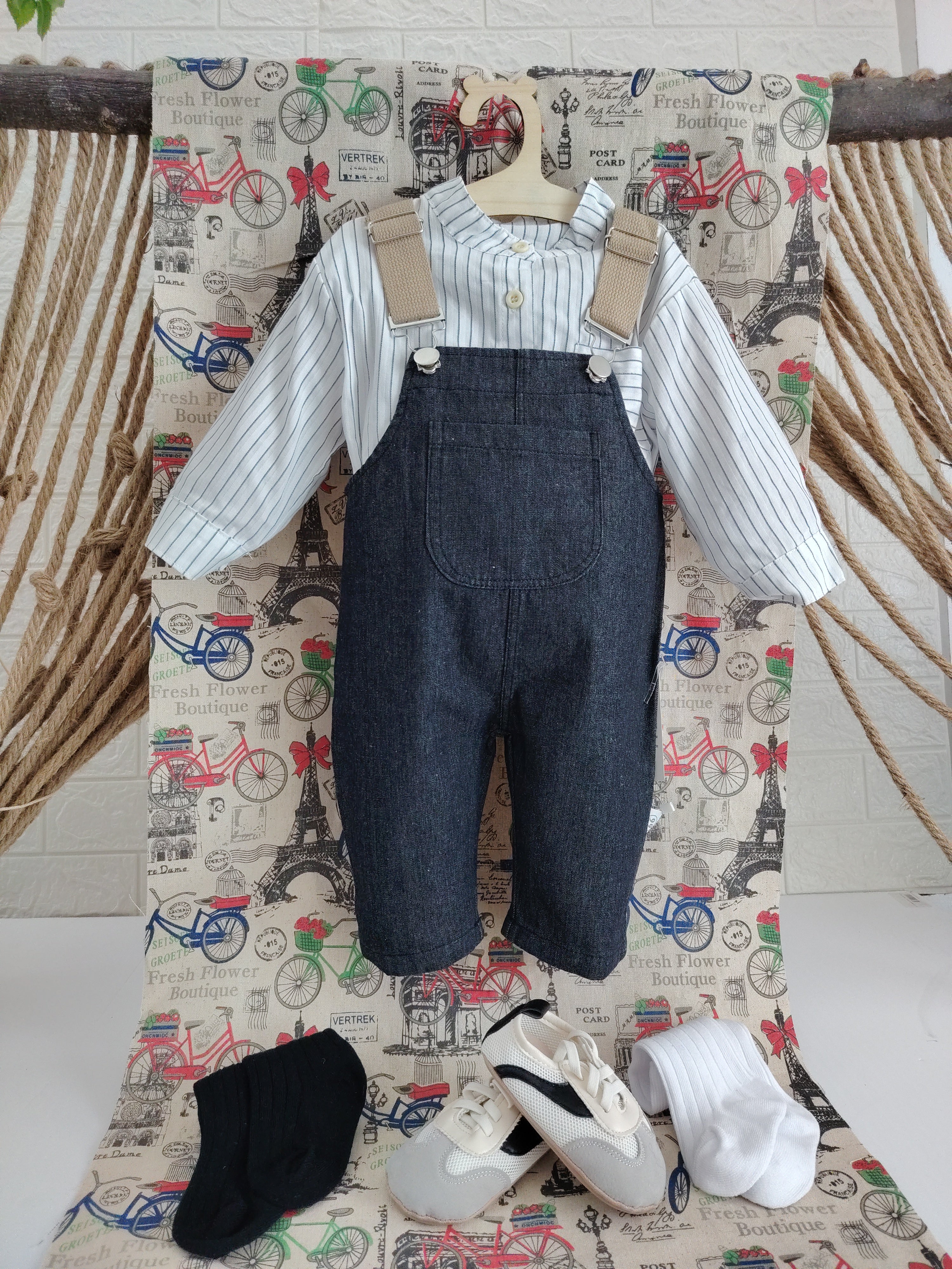 Stripped Overall Shirt