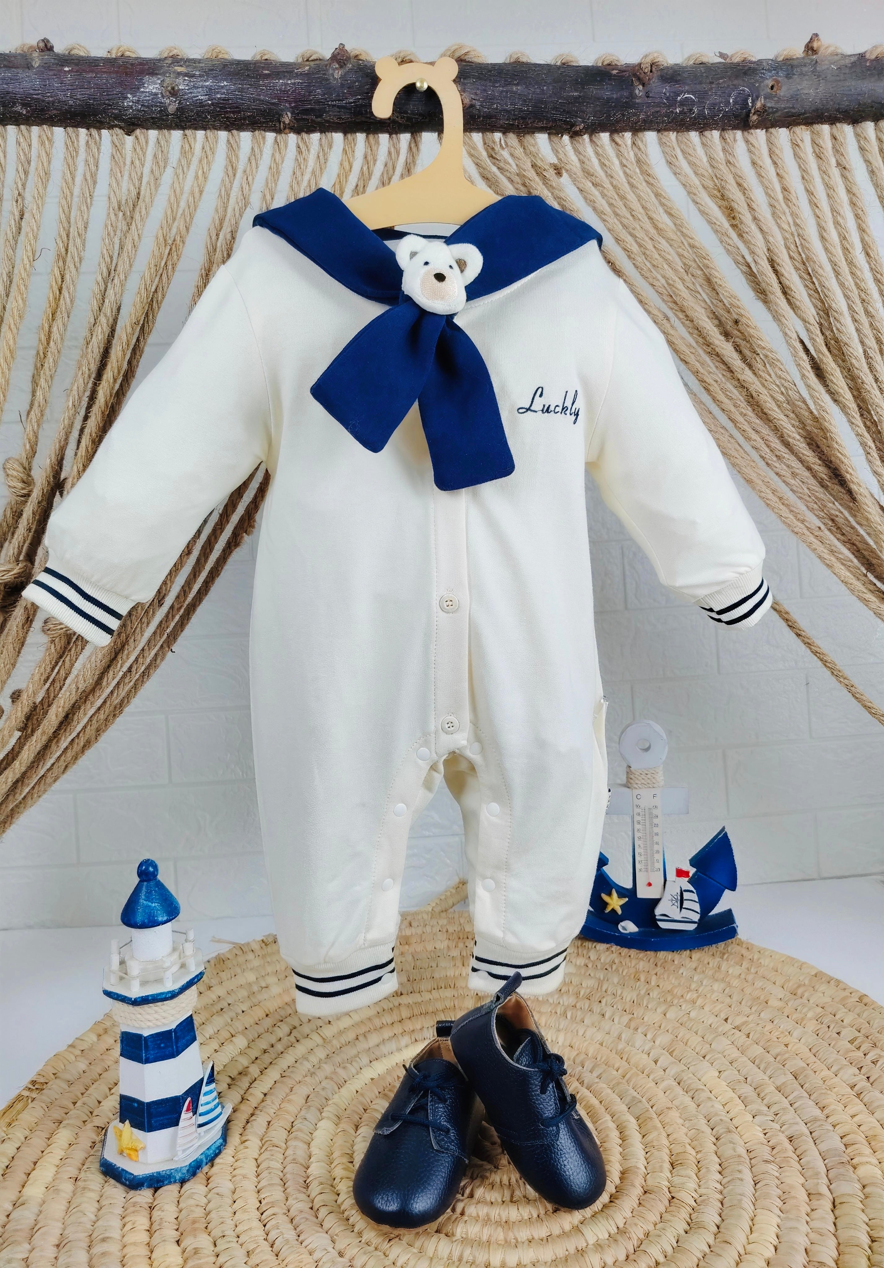 Navy & Beige Matelot Overall