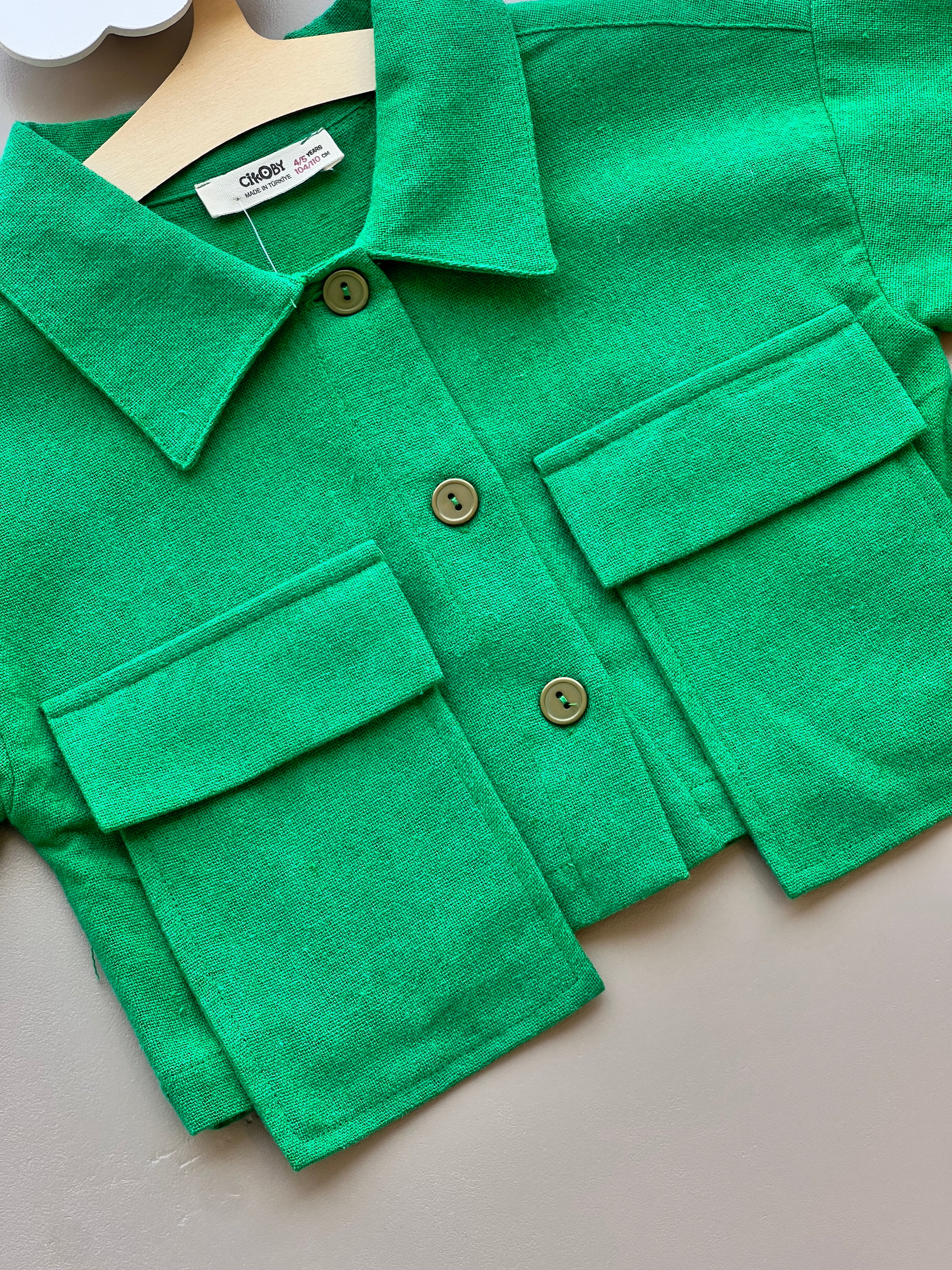 Green Linen Trendy Shirt