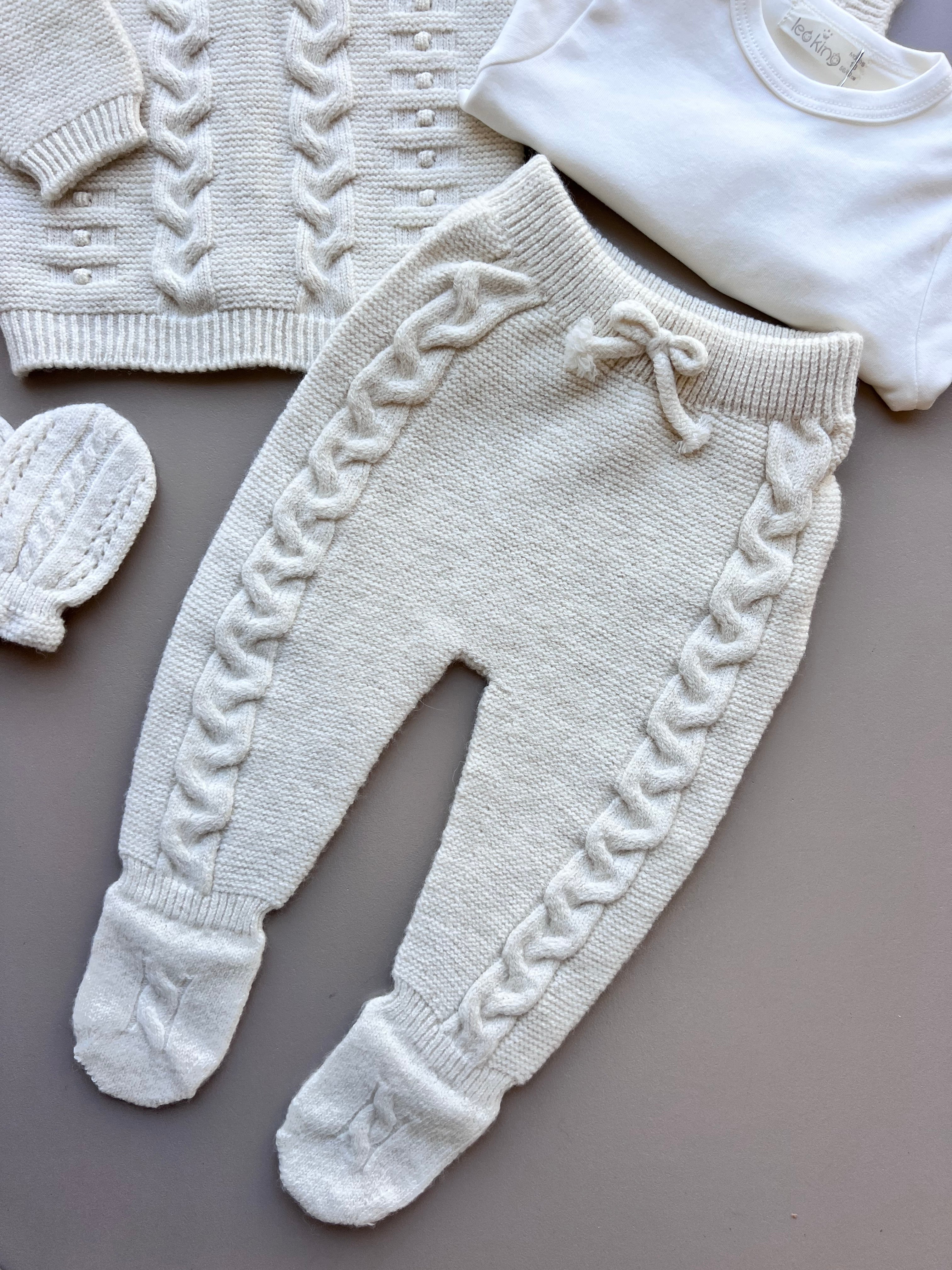 Off-White Merino Wool Polo Hospital Set 5 Pcs