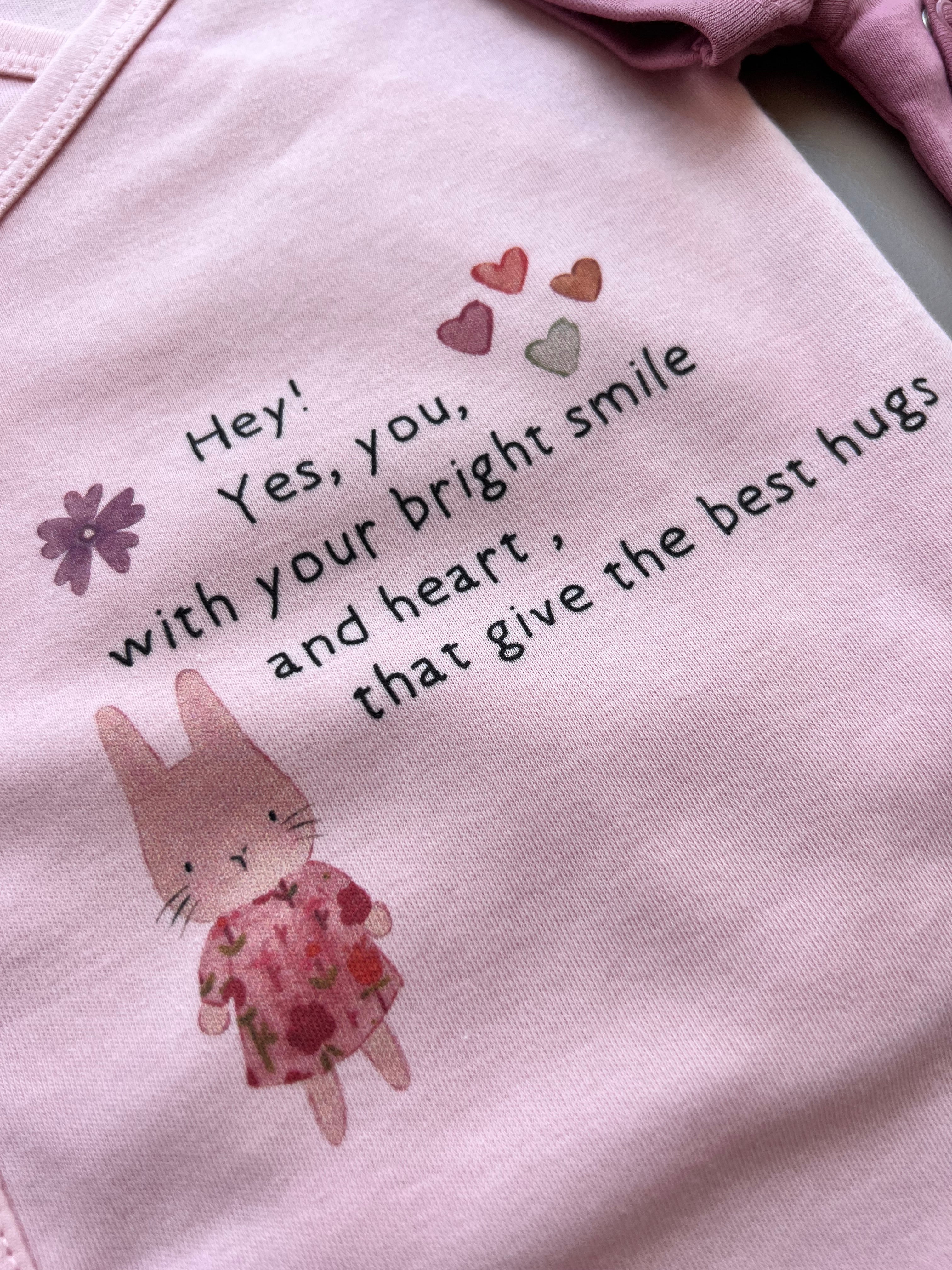 Pink & Purple GOTS™ Certified Organic Cotton Bunny Double Breasted Body 3 Pcs Set