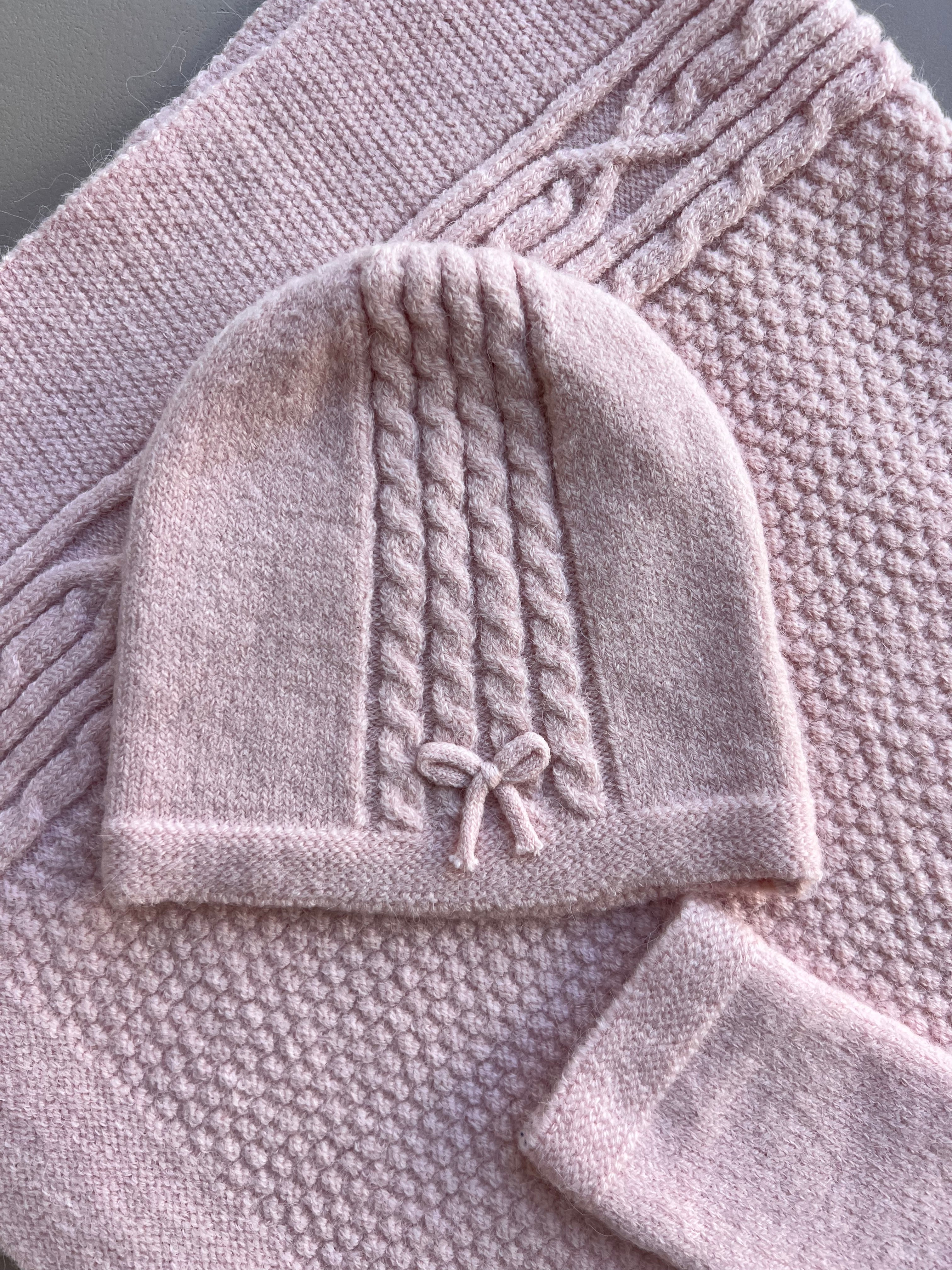 Pink Wool Polo Hospital Set 7 Pcs