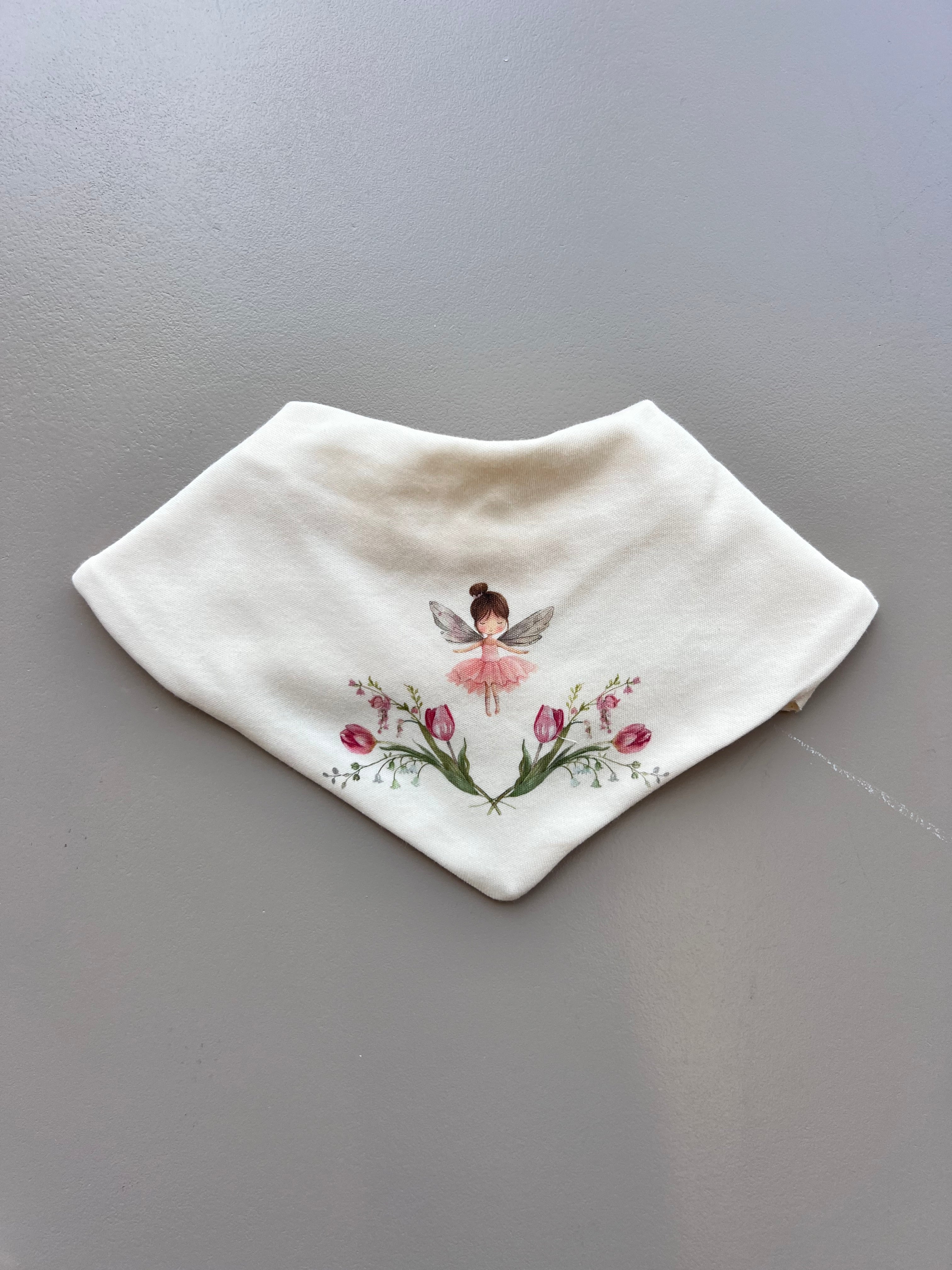 Beige & Pink GOTS™ Certified Organic Cotton Fly Bibs 3 Pcs