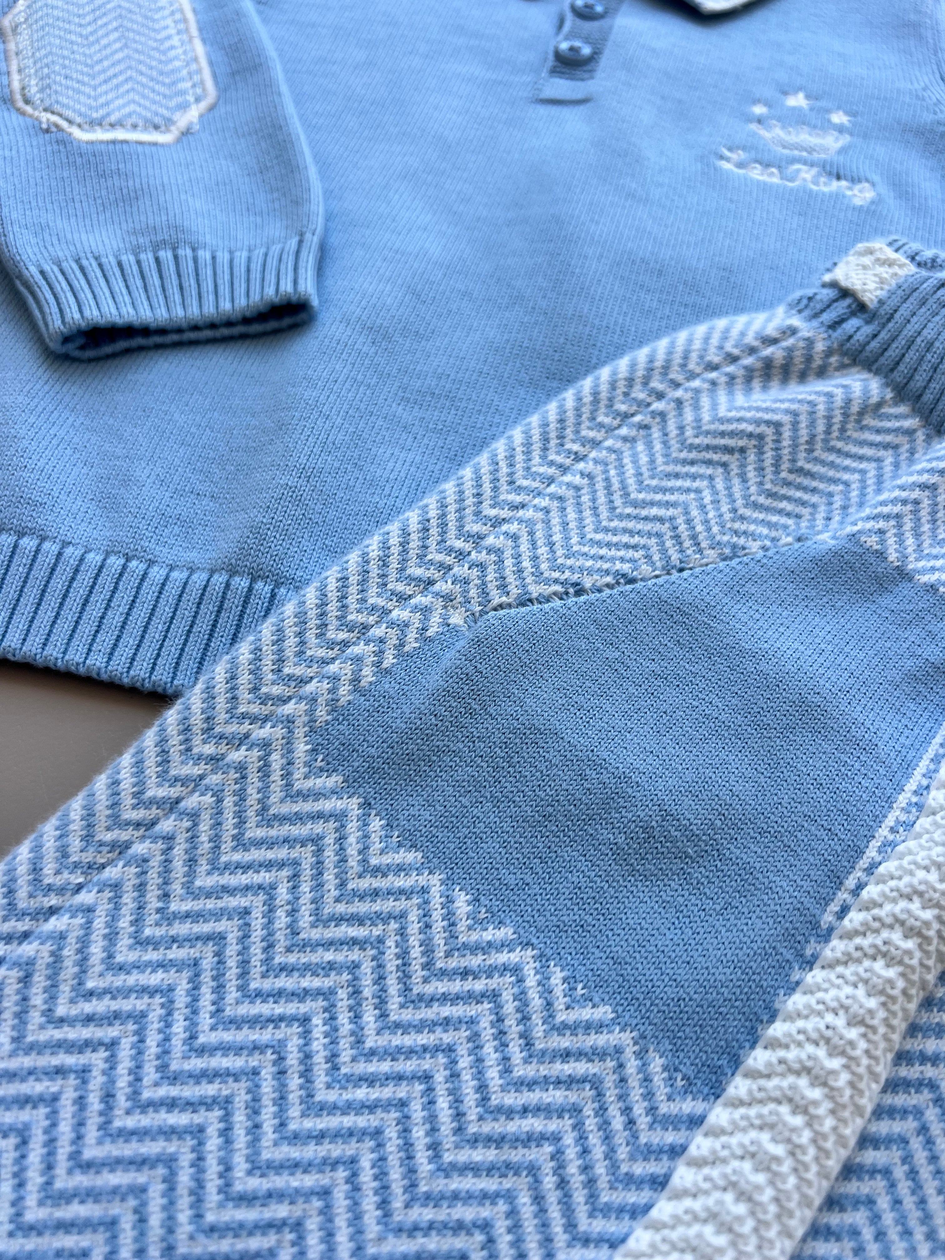 Baby Blue Organic Cotton Polo Set 2 Pieces