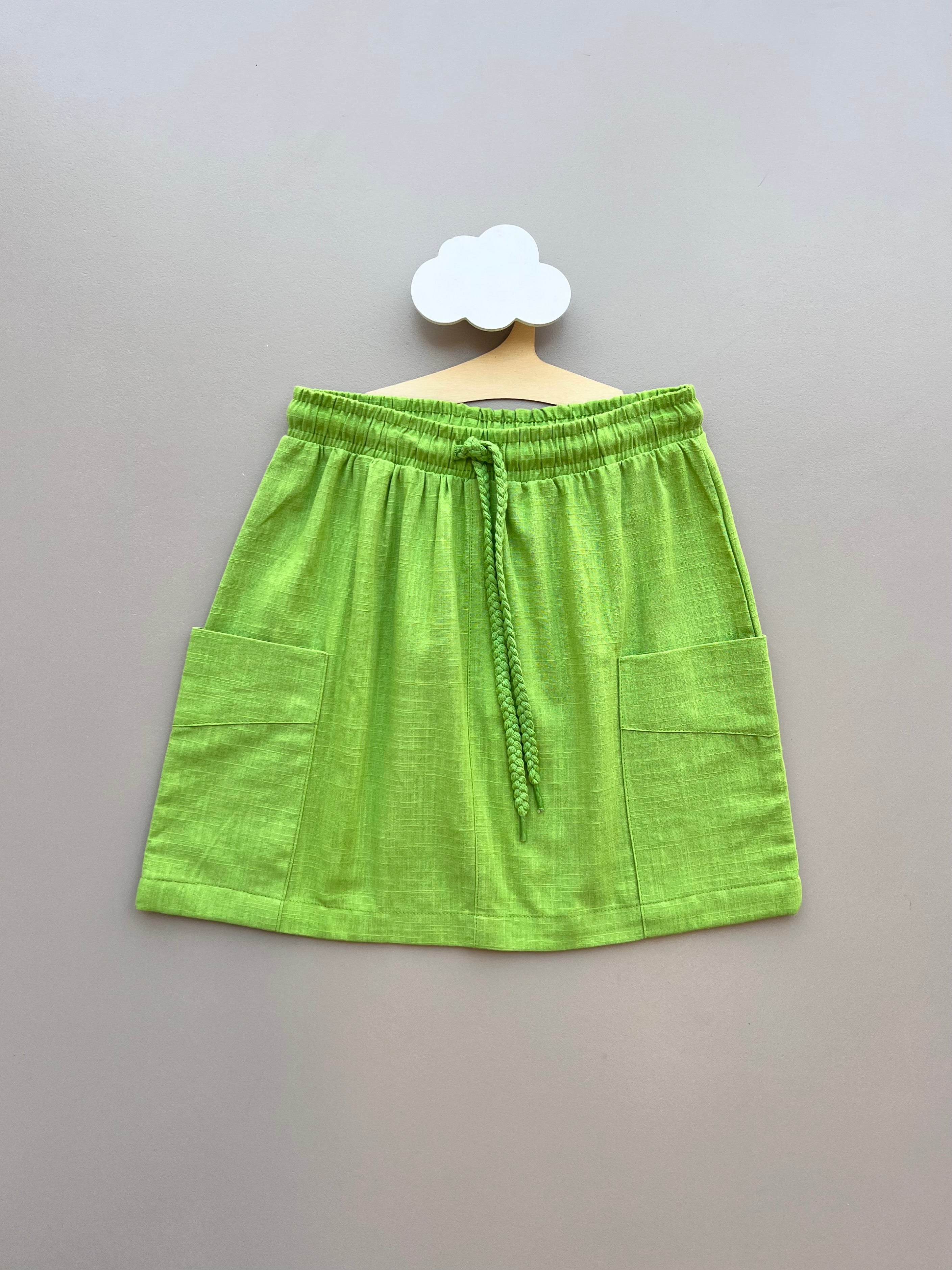 Green Linen Skirt