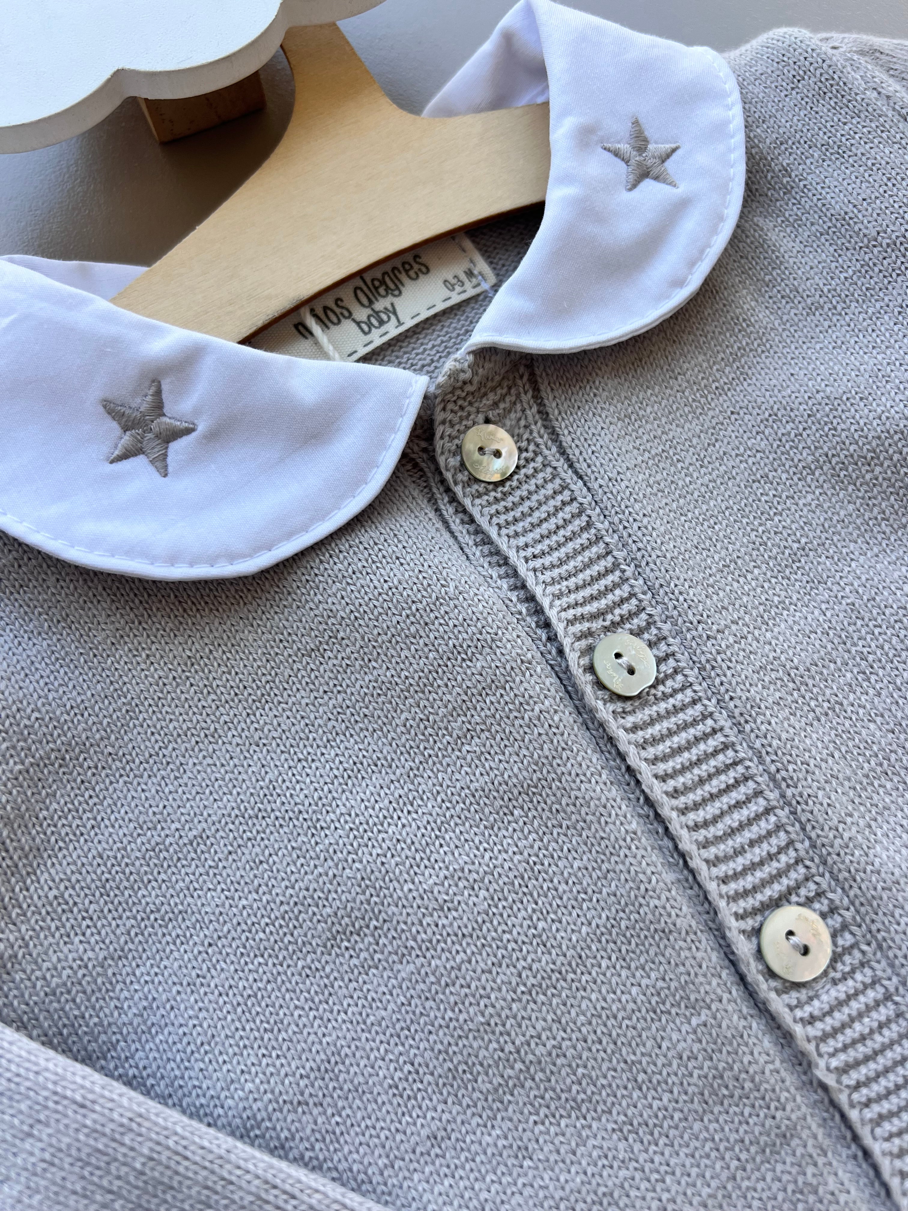 Thick Cotton Star Collar Top and Pants 2Pcs Set