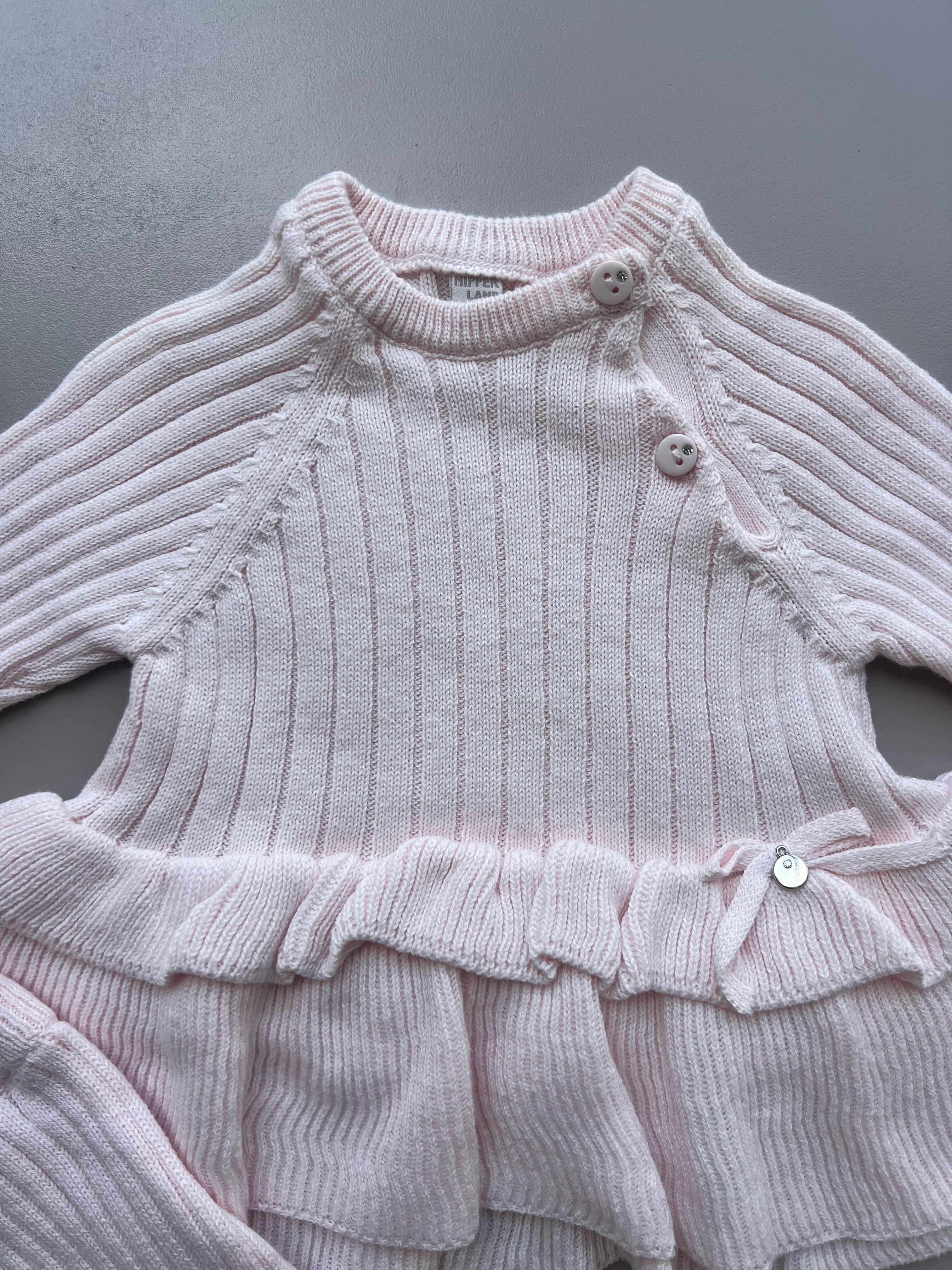 Pink Stripped Dress 2 Pcs Set