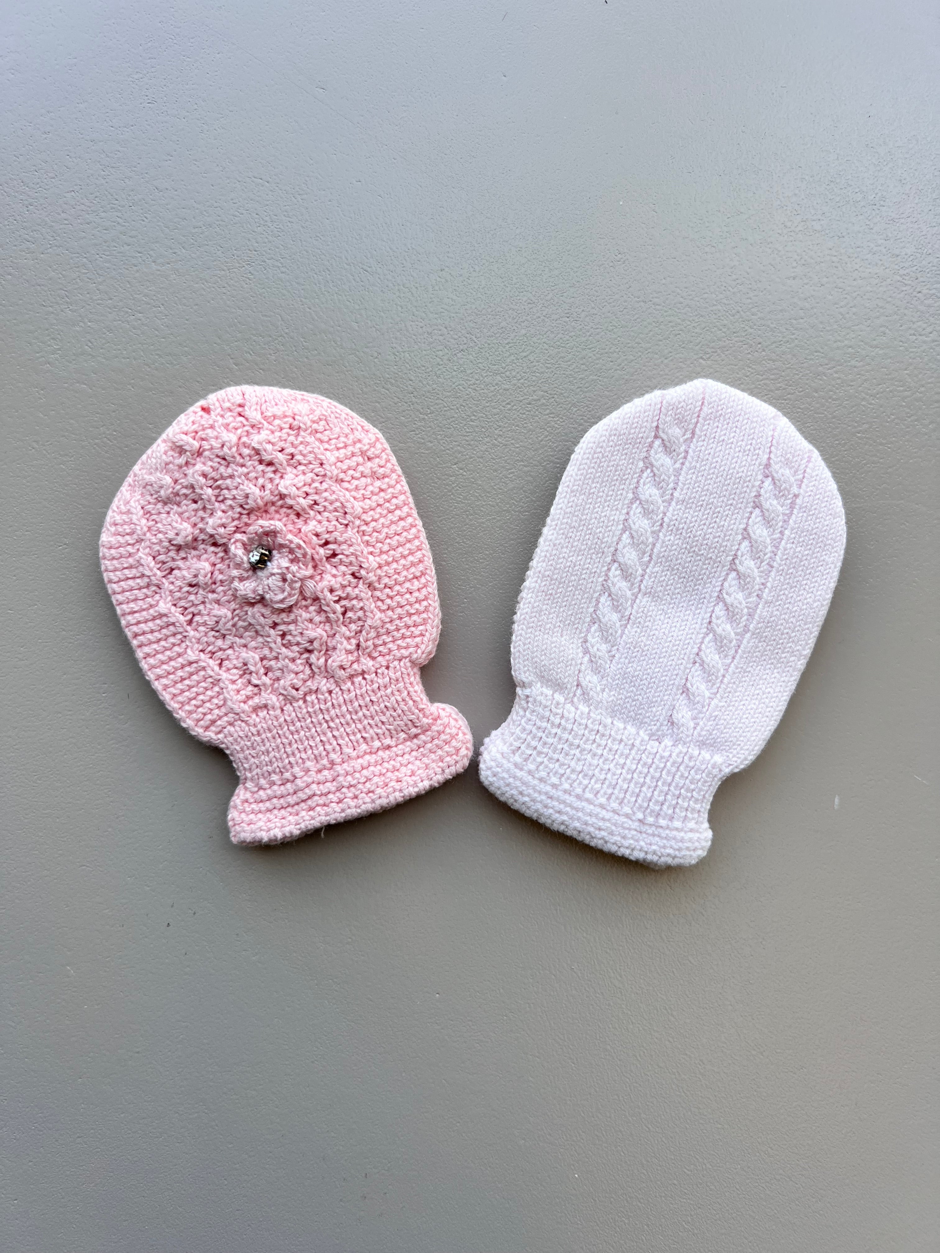 Salmon & Baby Pink Mitten Pack of 2 Pairs