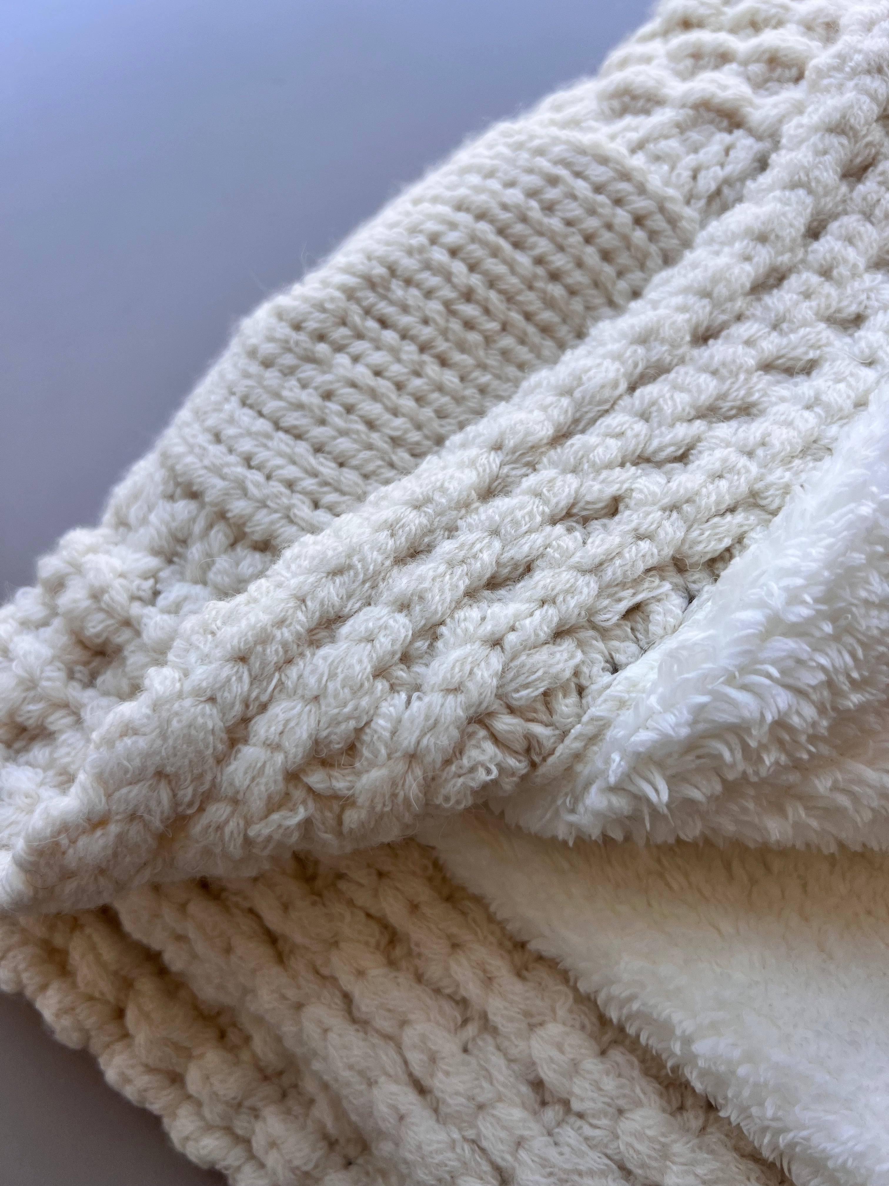 Off-White Thick Wool Fur Inside Blanket