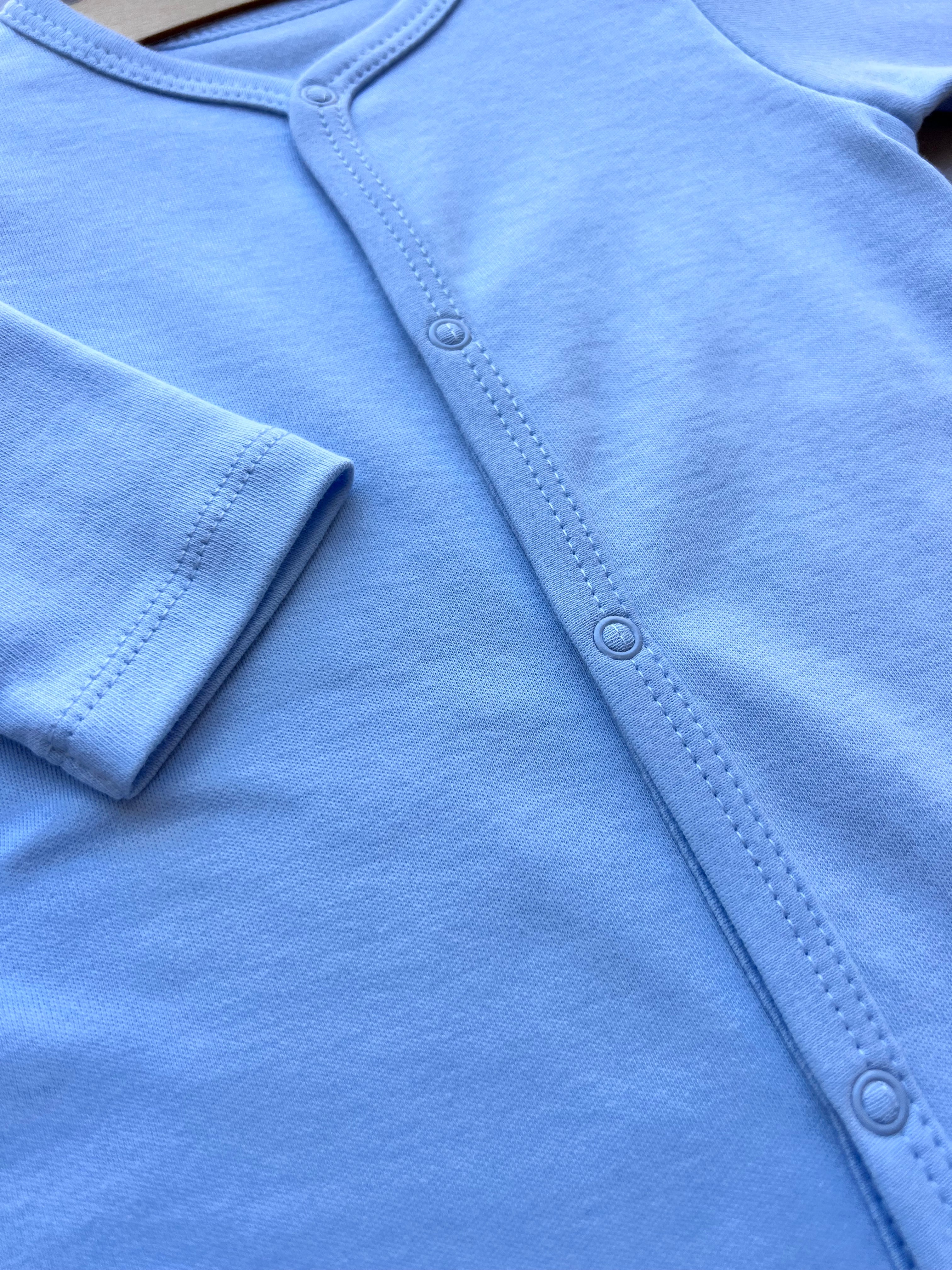 Light Blue GOTS™ Certified Organic Cotton Long Sleeves Overall