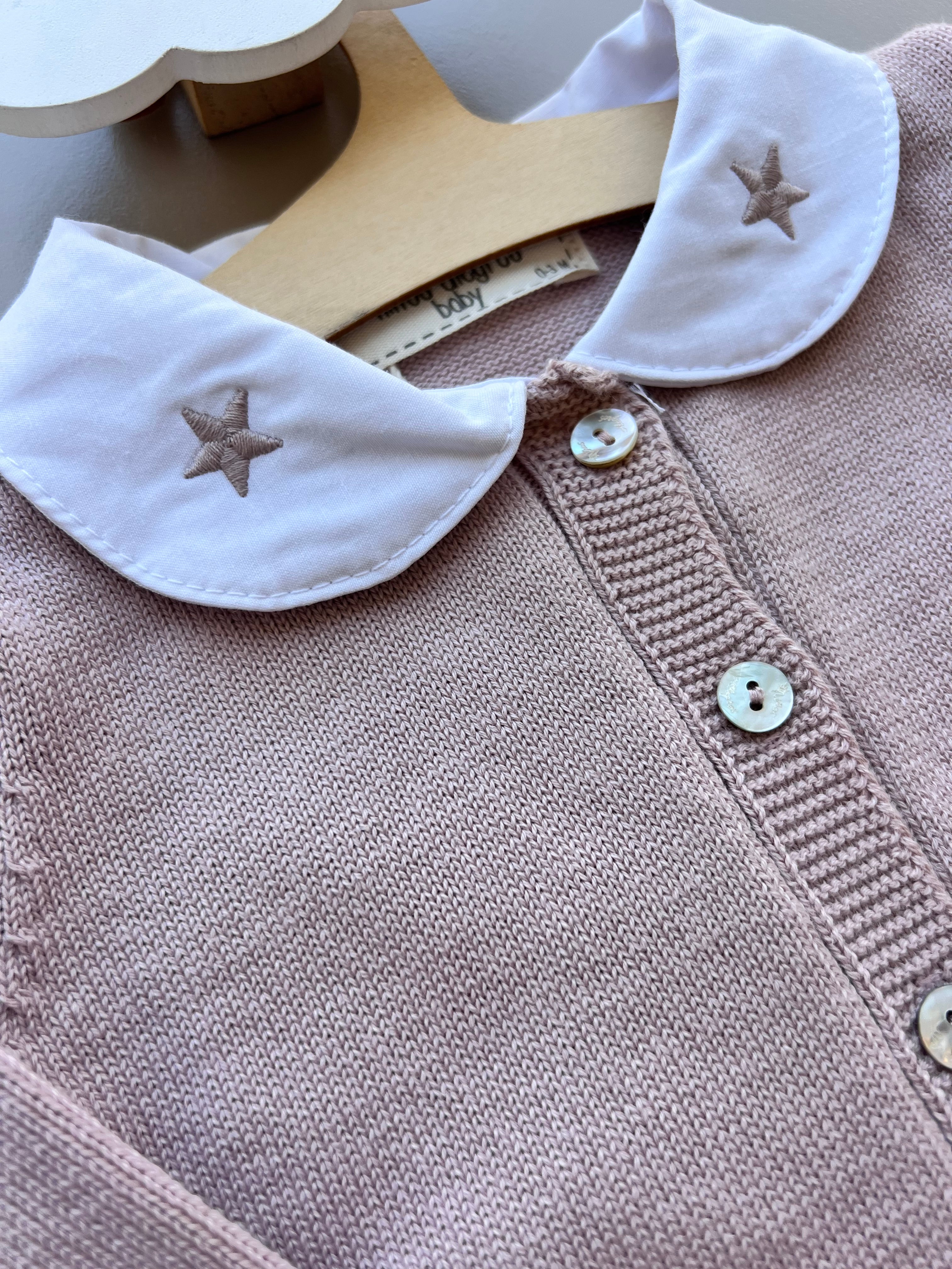 Thick Cotton Star Collar Top and Pants 2Pcs Set