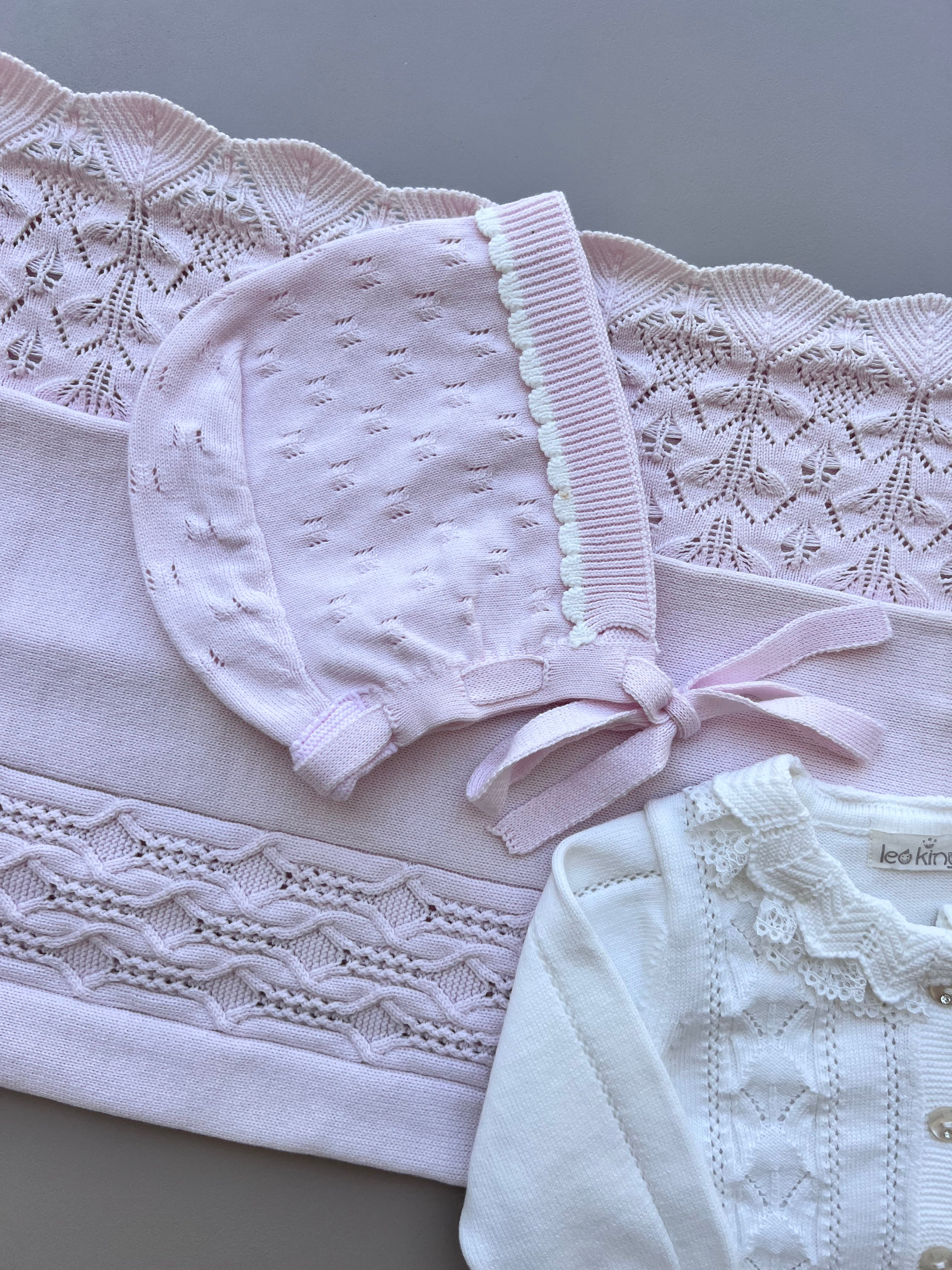 Off-White & Pink Organic Cotton Hospital Set 8 pcs