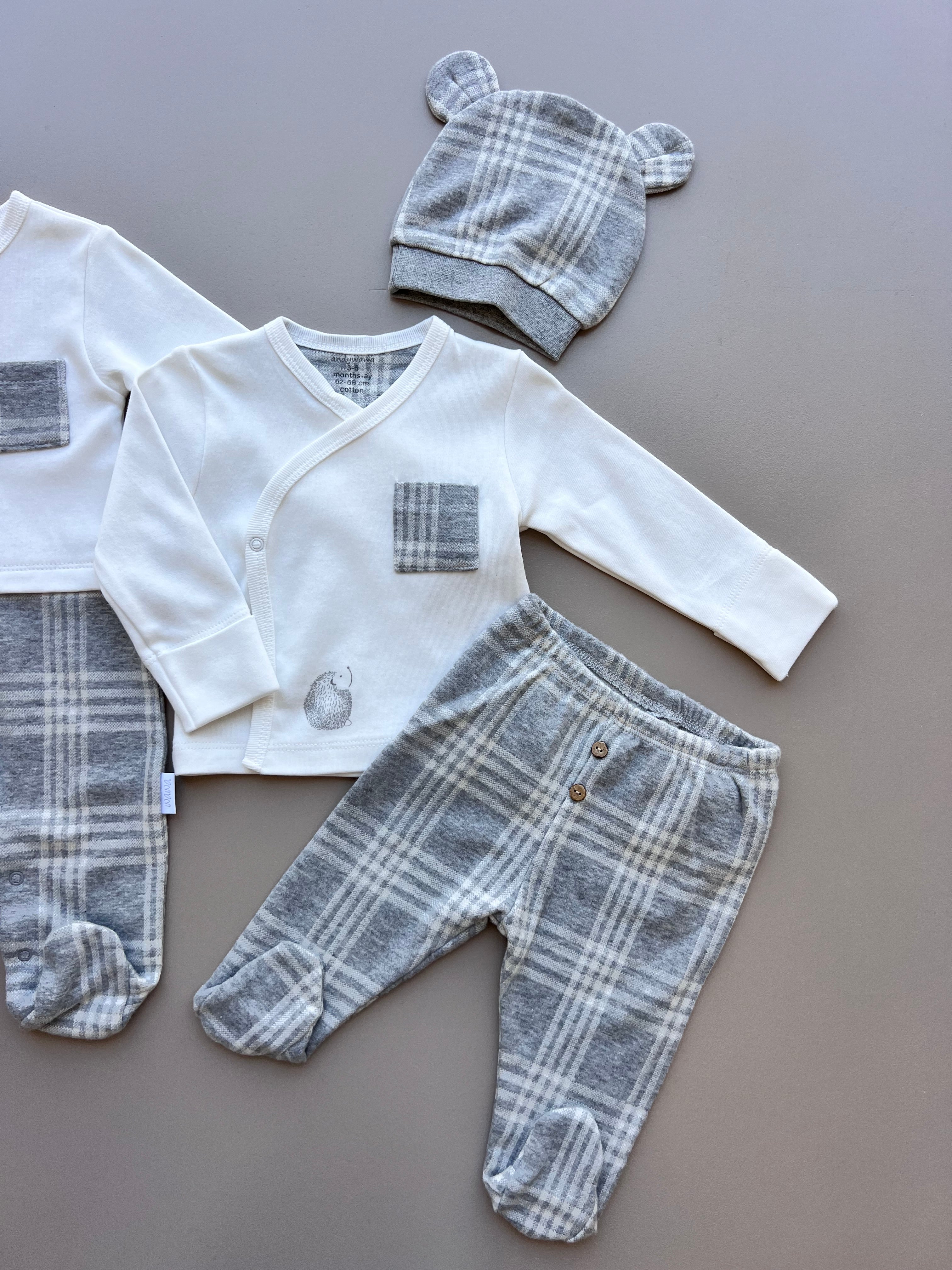 Gray/White Velvet Hospital Set