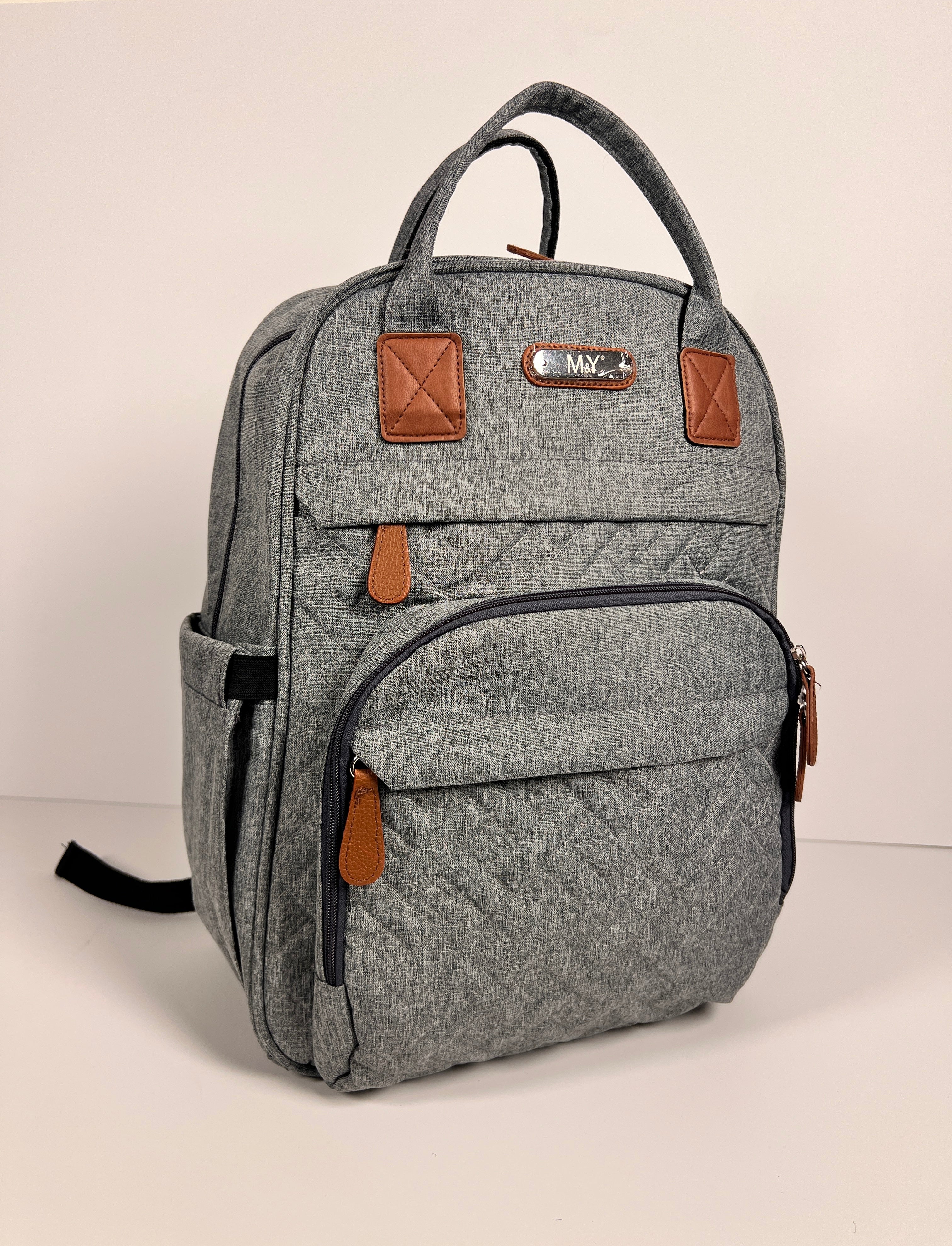 Gray Backpack Diaper Bag
