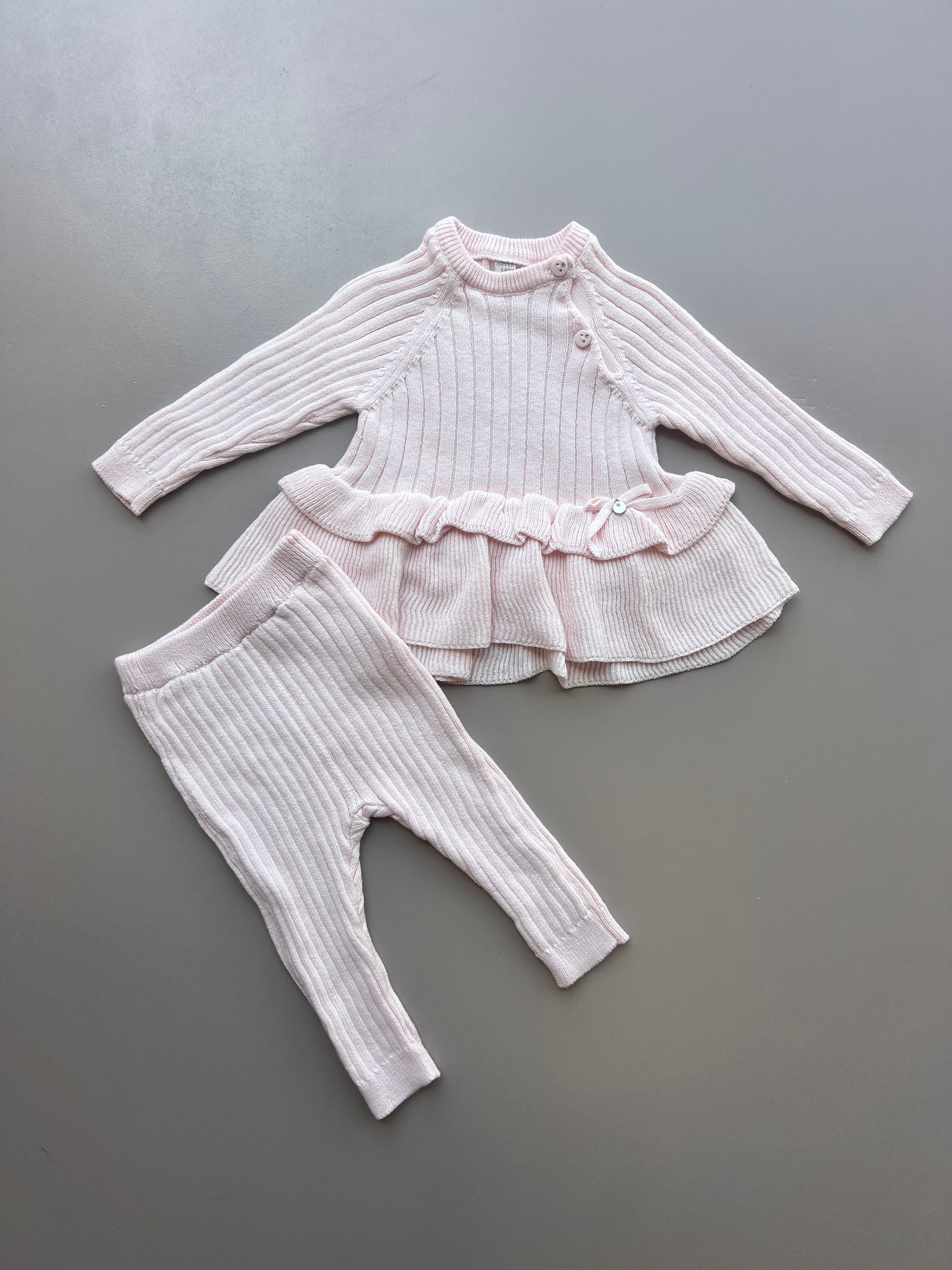 Pink Stripped Dress 2 Pcs Set