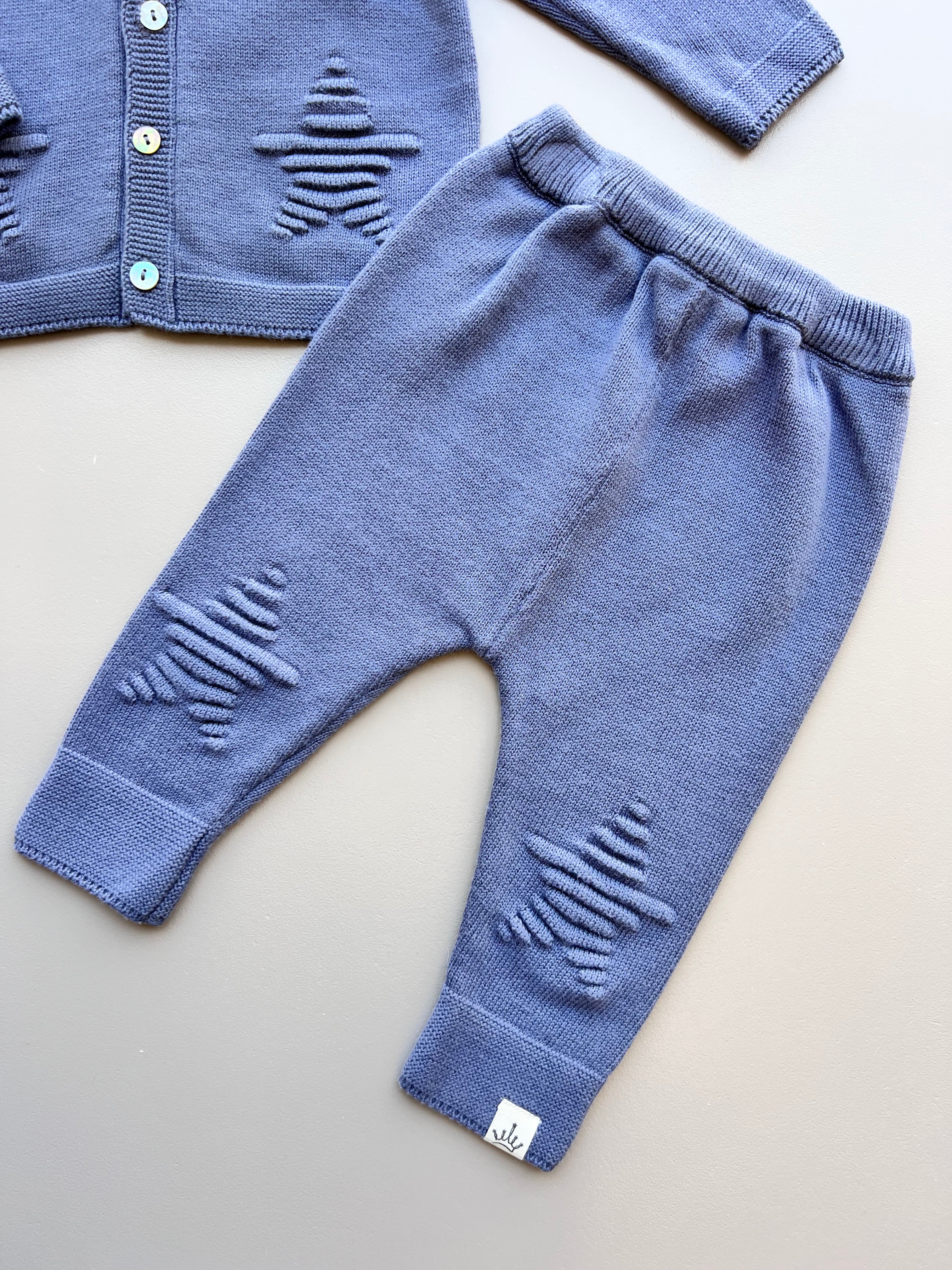 Thick Cotton Star Collar Top and Pants 2Pcs Set
