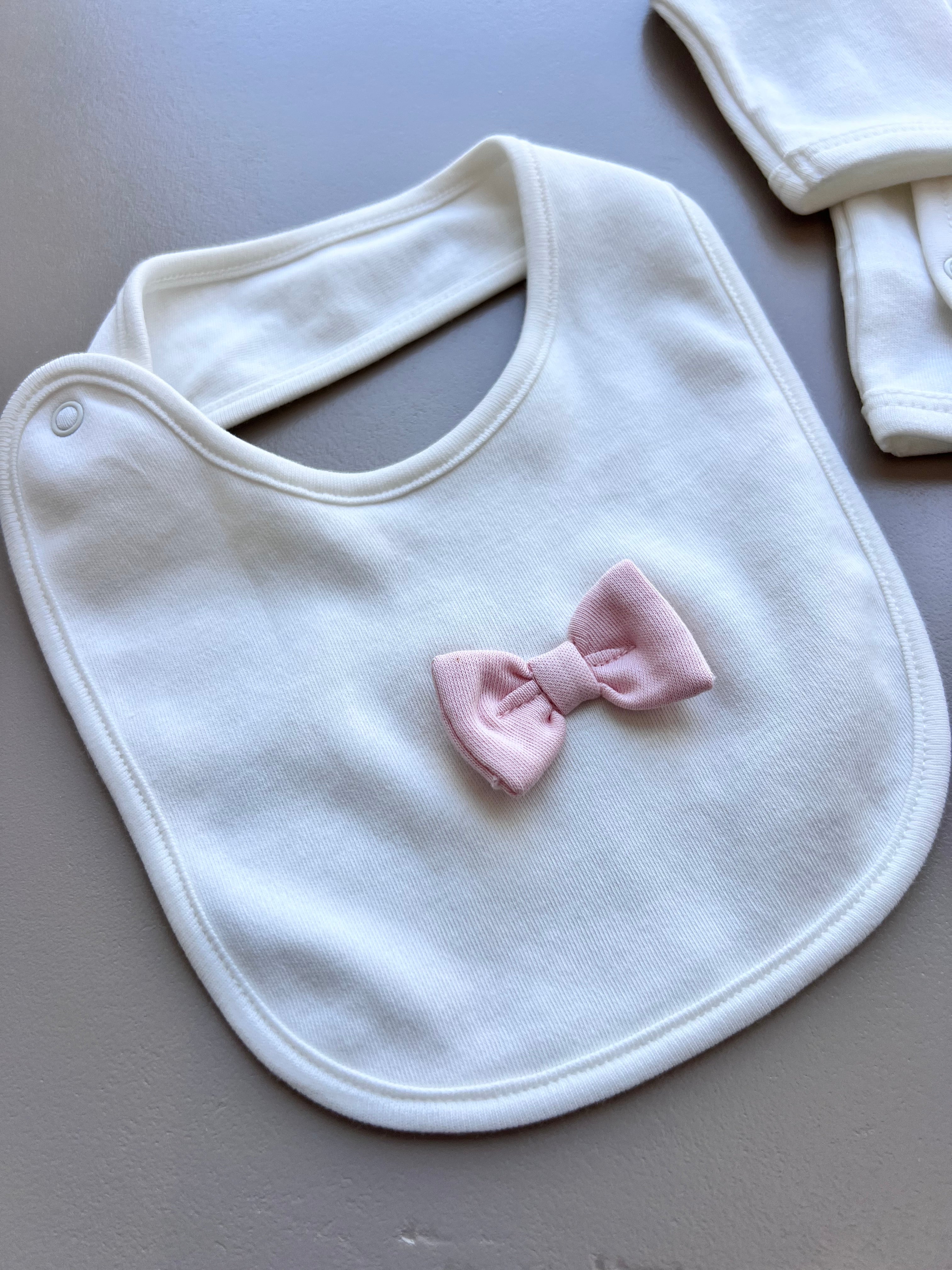 White & Pink GOTS™ Certified Organic Cotton Love Roses 5 Pcs Set