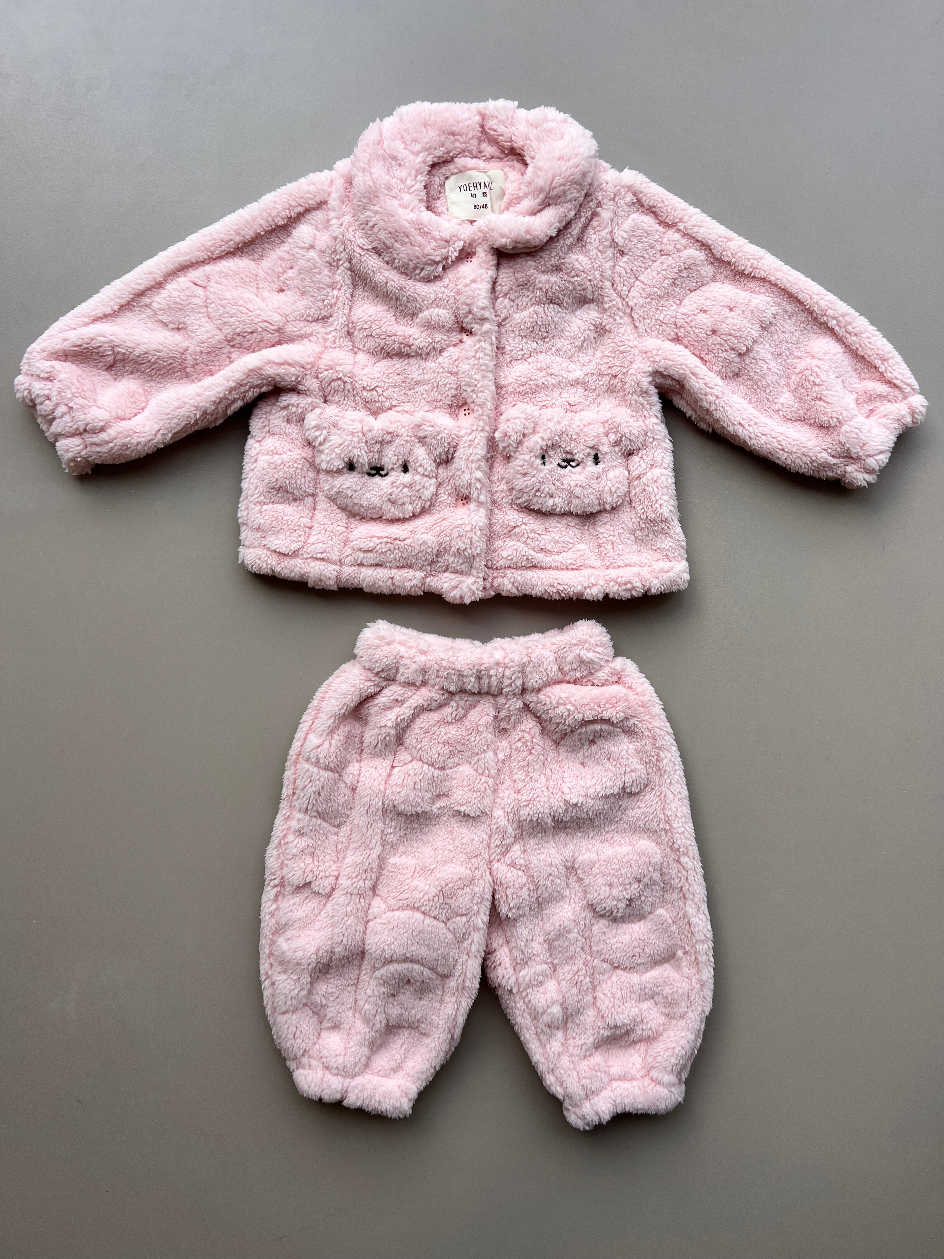 Pink Fuzzy Survetement 2 Pcs Set