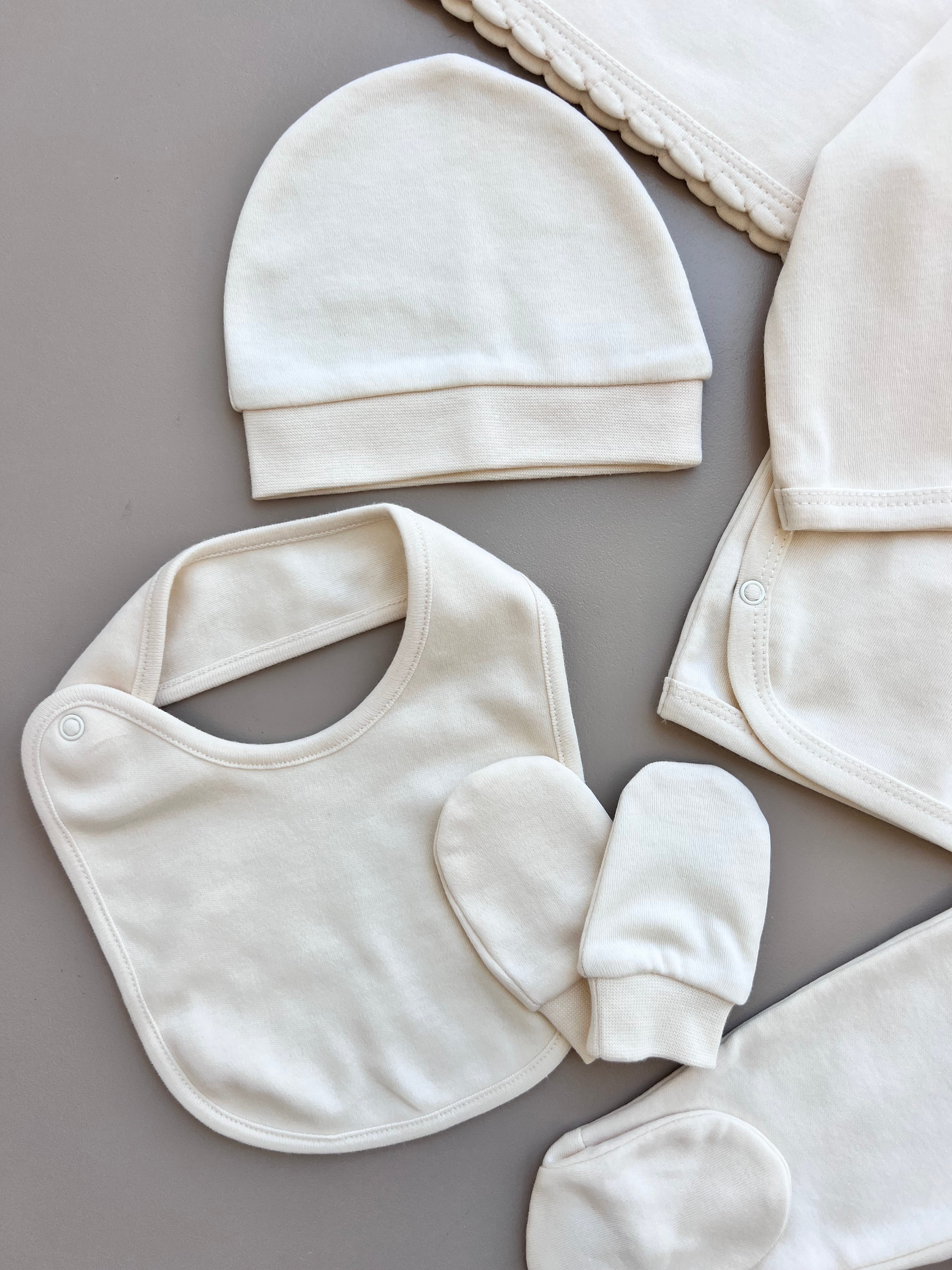 Beige Organic Cotton 10 Pieces Hospital Set
