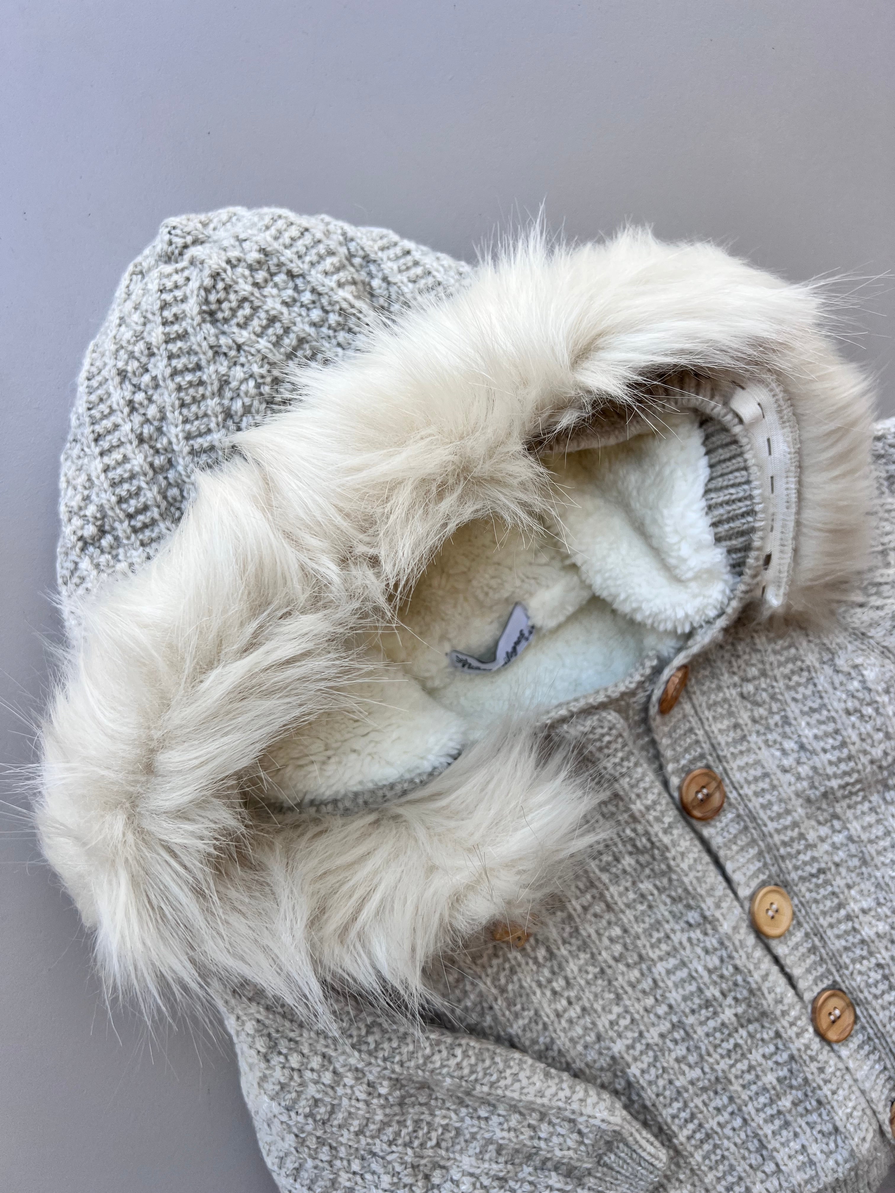 Thick Wool Fur Inside Top, Pants and Mittens 3 Pcs