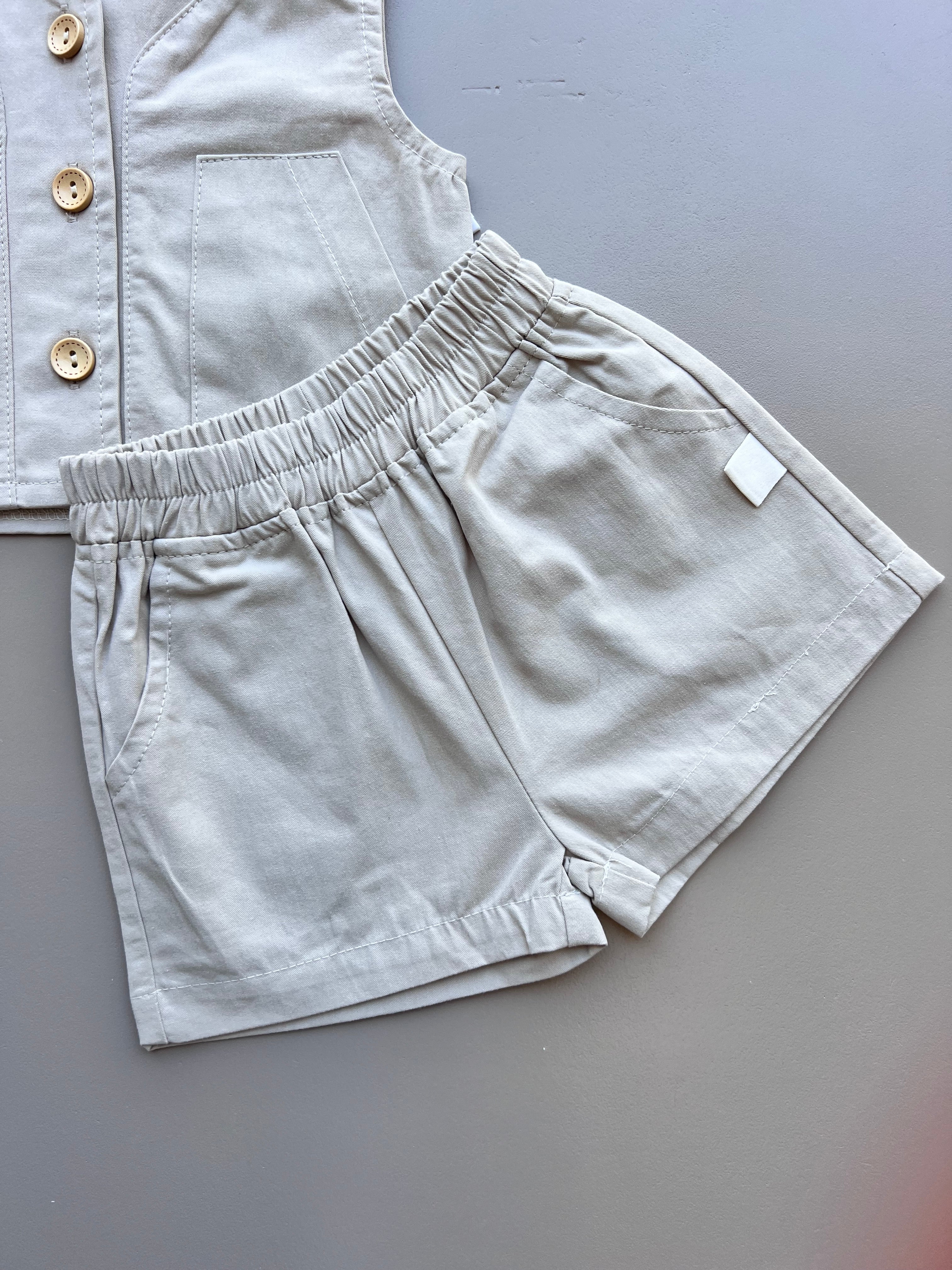 Greige Summer 2Pcs Jeans Set