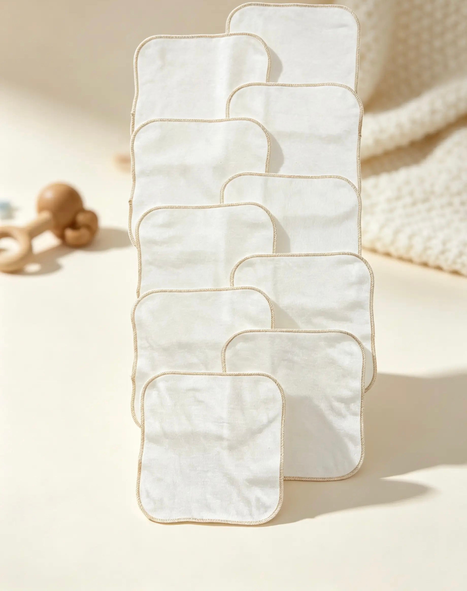 GOTS™ Certified Organic Wash Cloth Pack of 10 Pcs