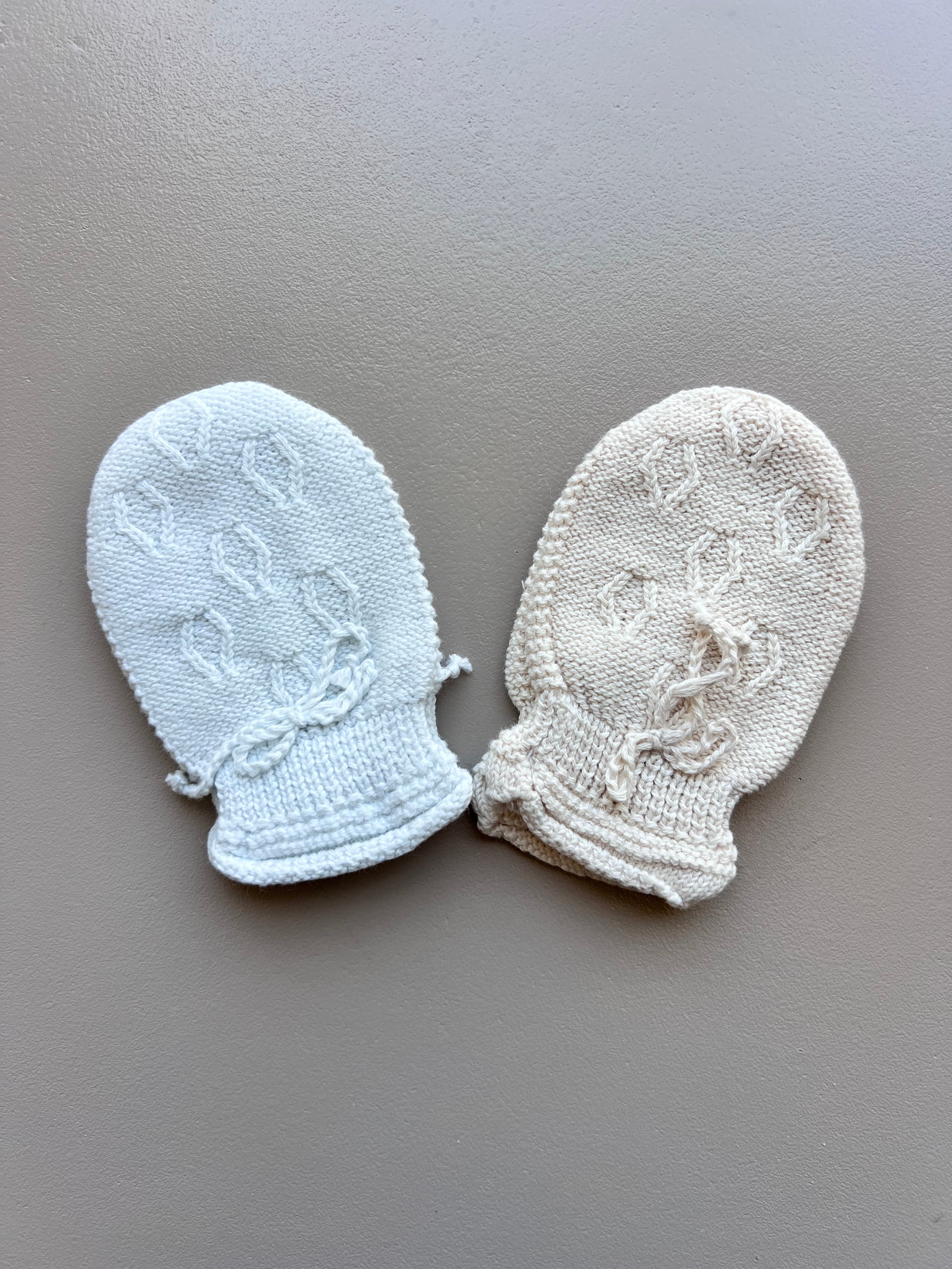 Light Blue & Beige Mitten Pack of 2 Pairs