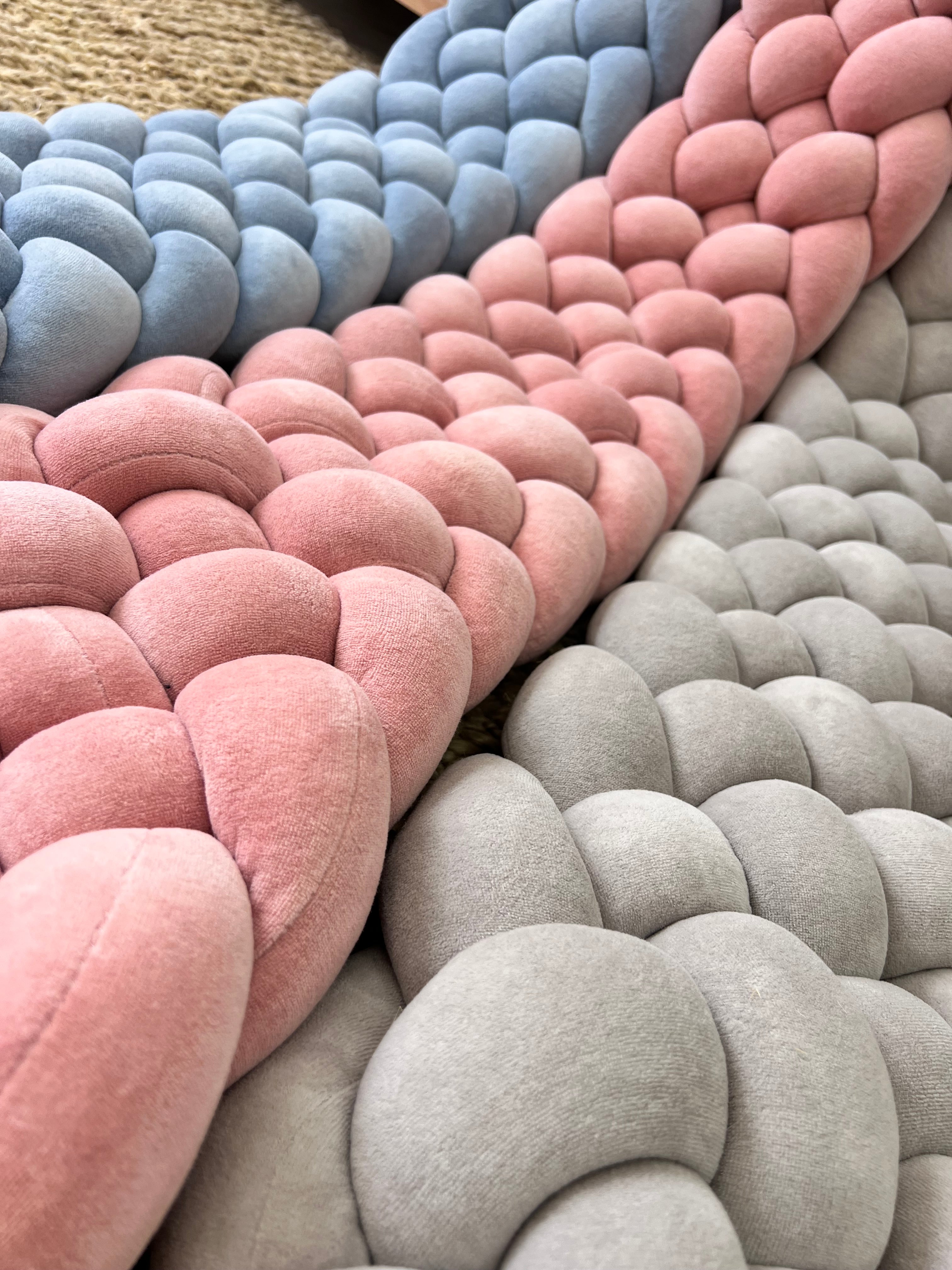 6-Ropes Fluffy Braided Bumper 230cm With Pillow & Matress Cover