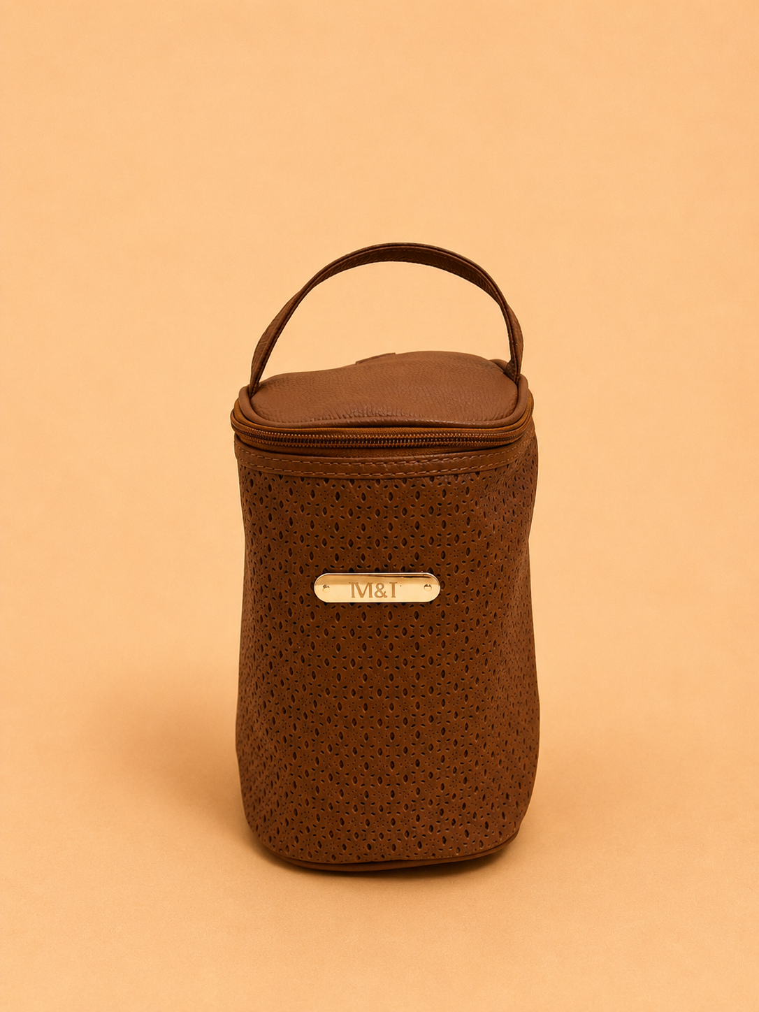 Camel Jumbo Leather Diaper Bag set of 4 Pieces
