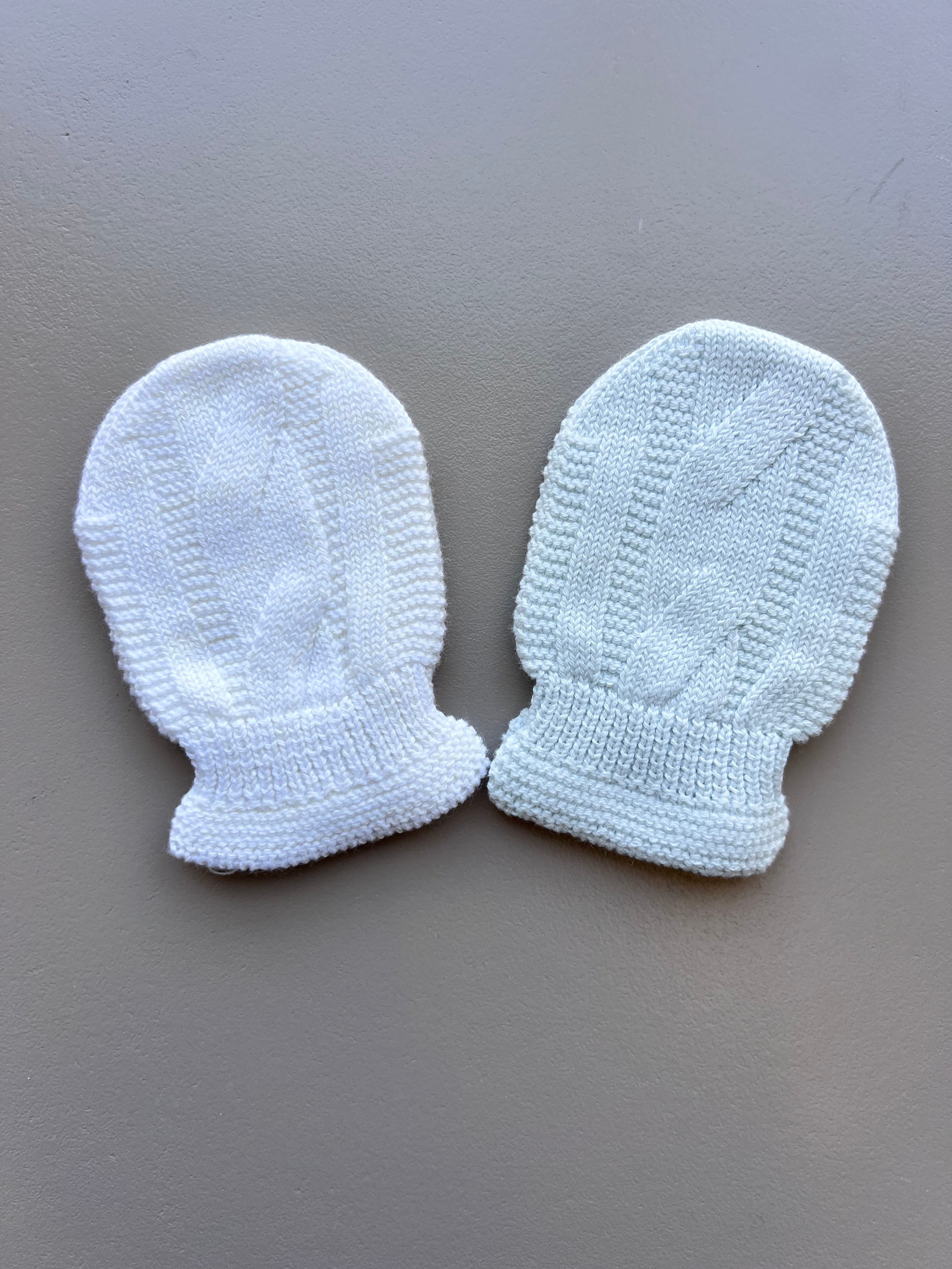 Light Blue & White Mitten Pack of 2 Pairs