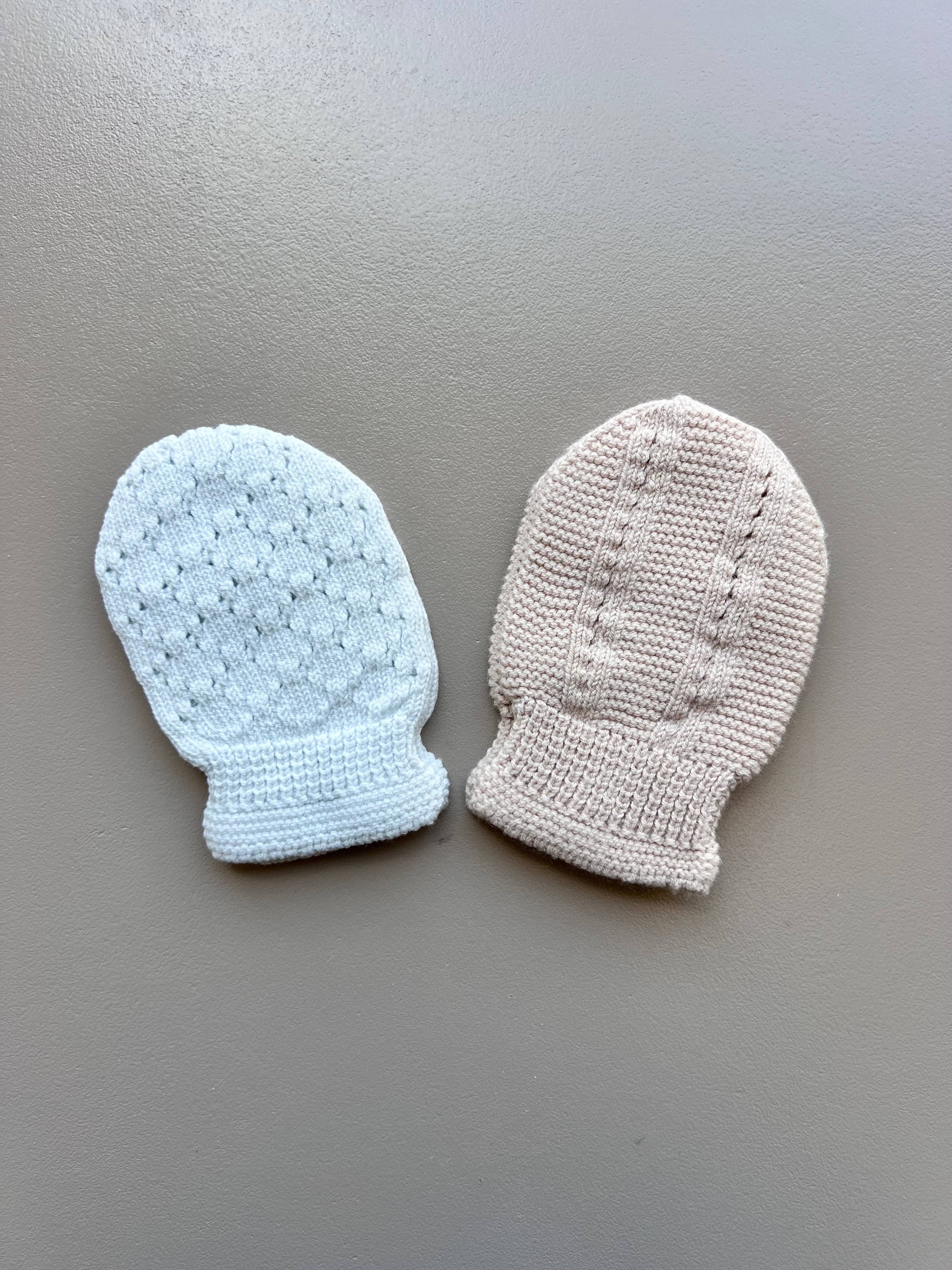 Light Blue & Beige Mitten Pack of 2 Pairs