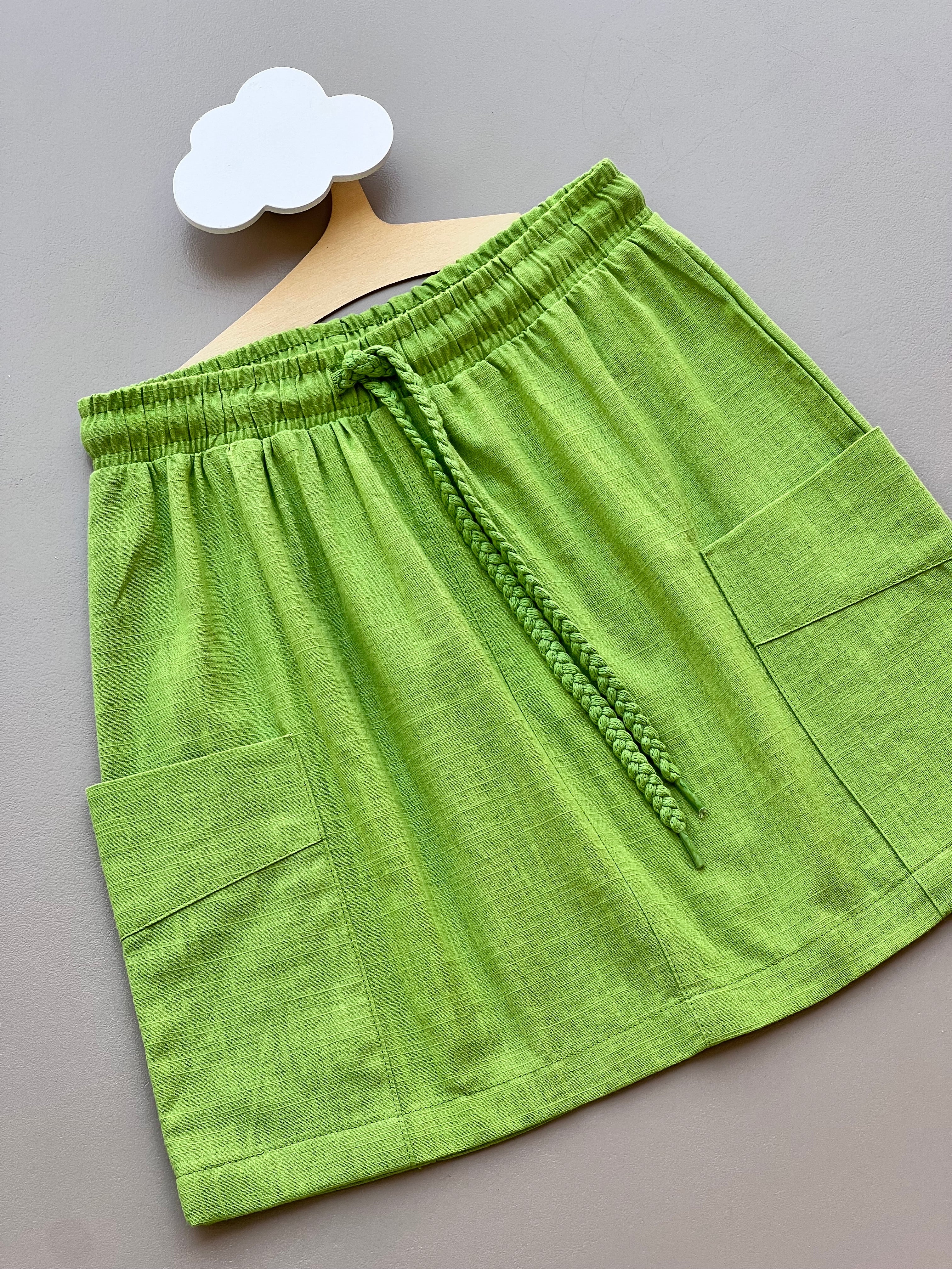 Green Linen Skirt