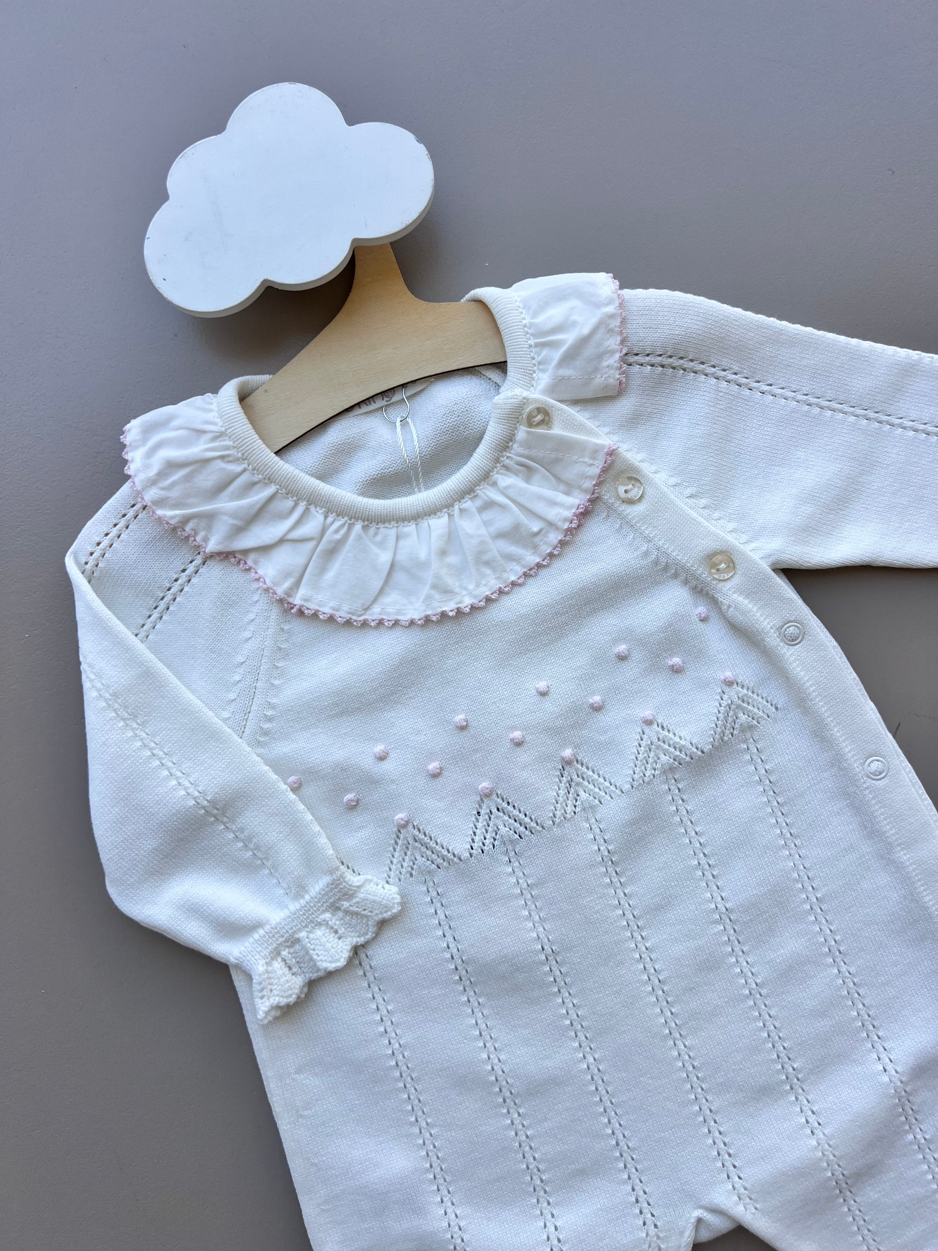 Organic Cotton Dotted Ruffles Overall