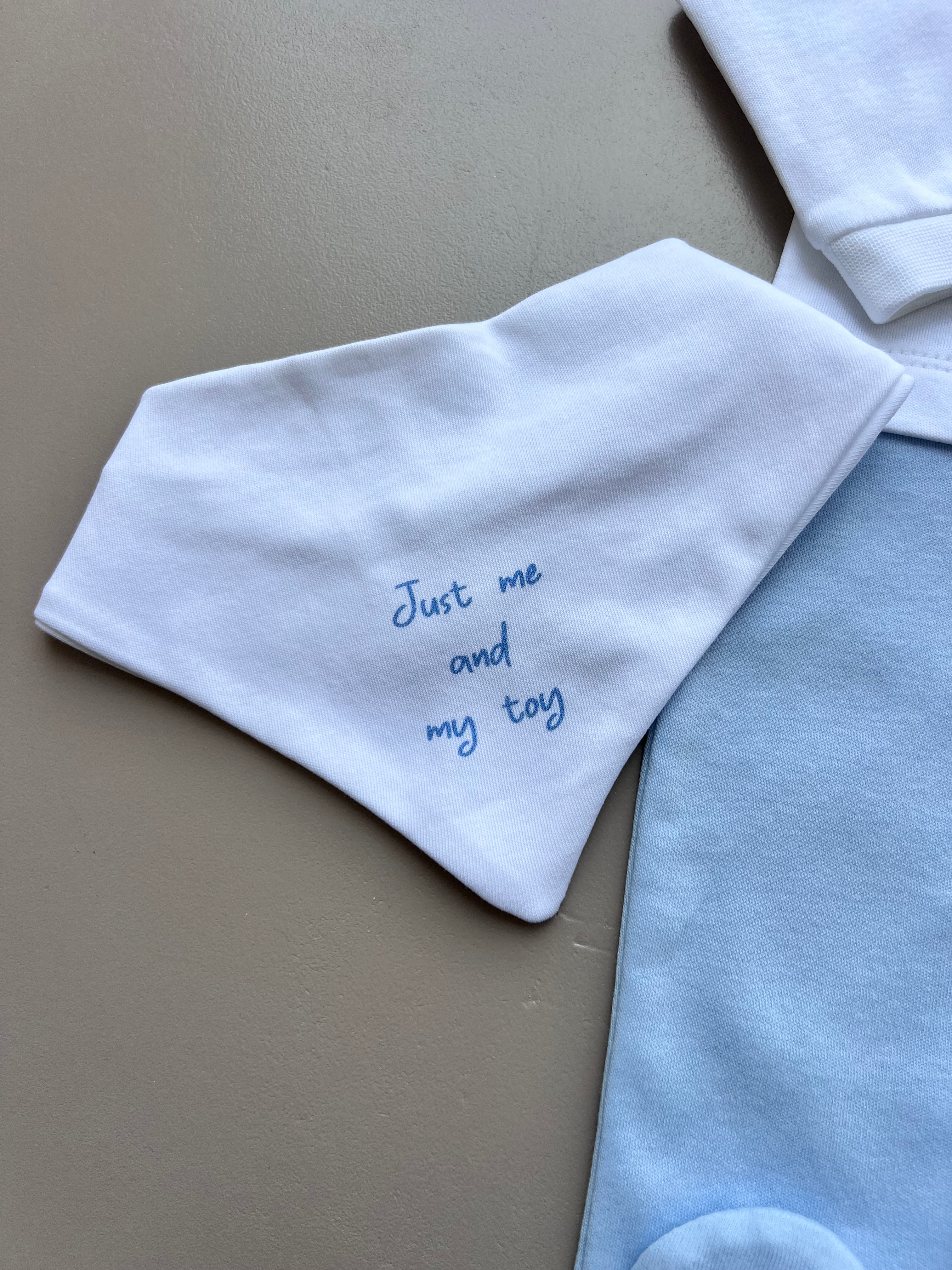 Blue & white GOTS™ Certified Organic Cotton My Toy Overall 4 pcs Set