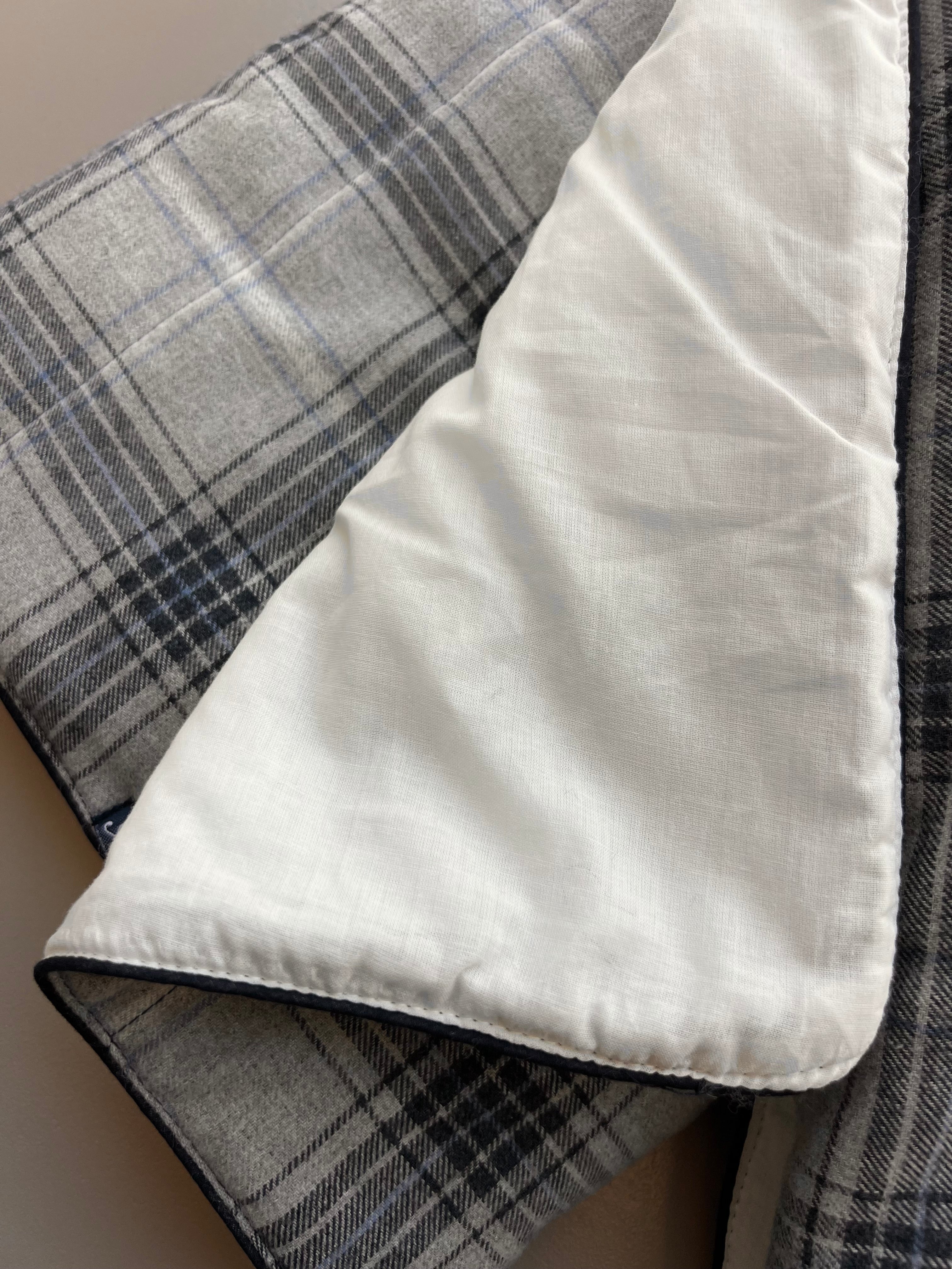 Grey And Blue Cotton Quilt