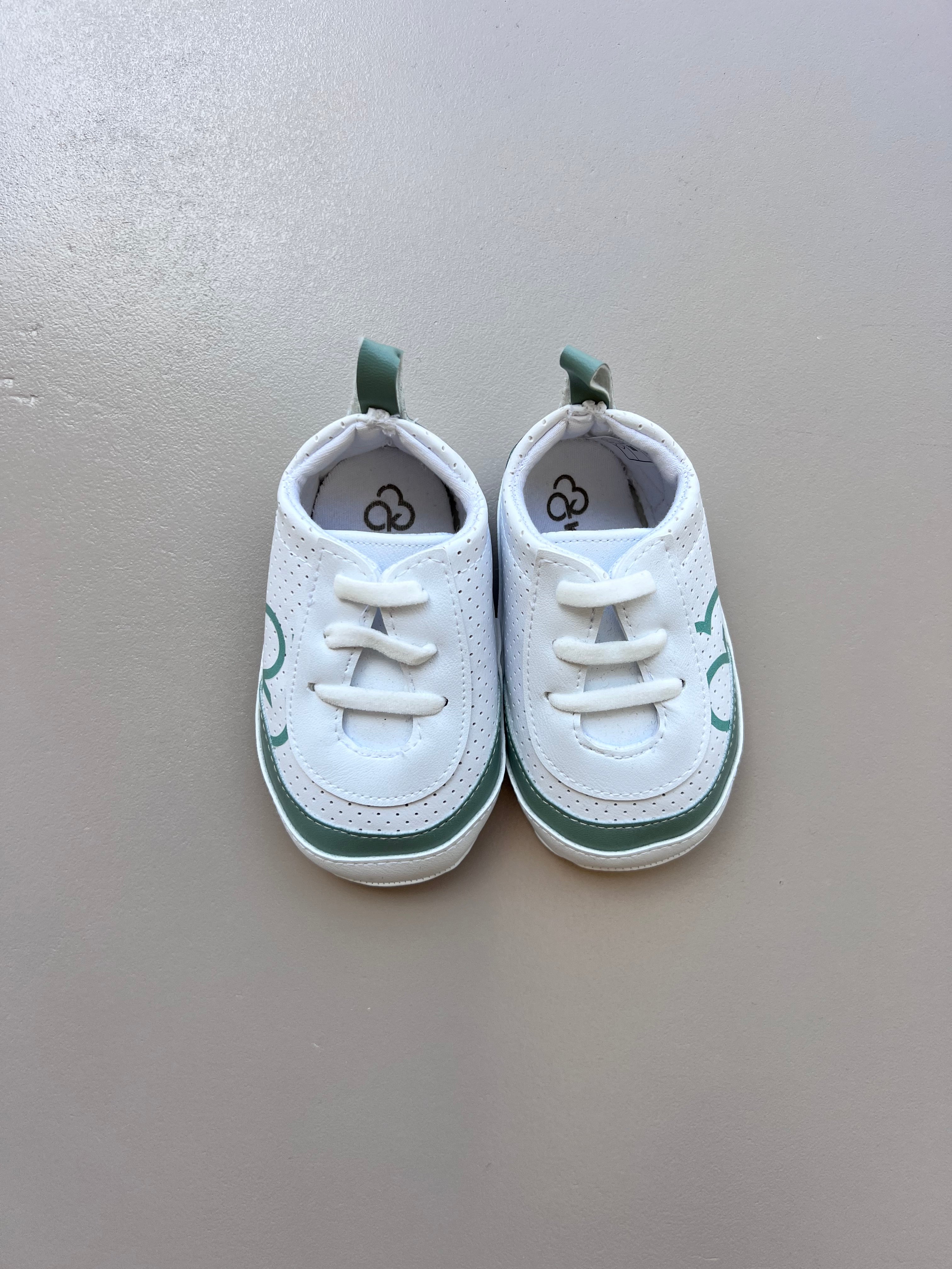 White And Green Sneakers for baby Girl