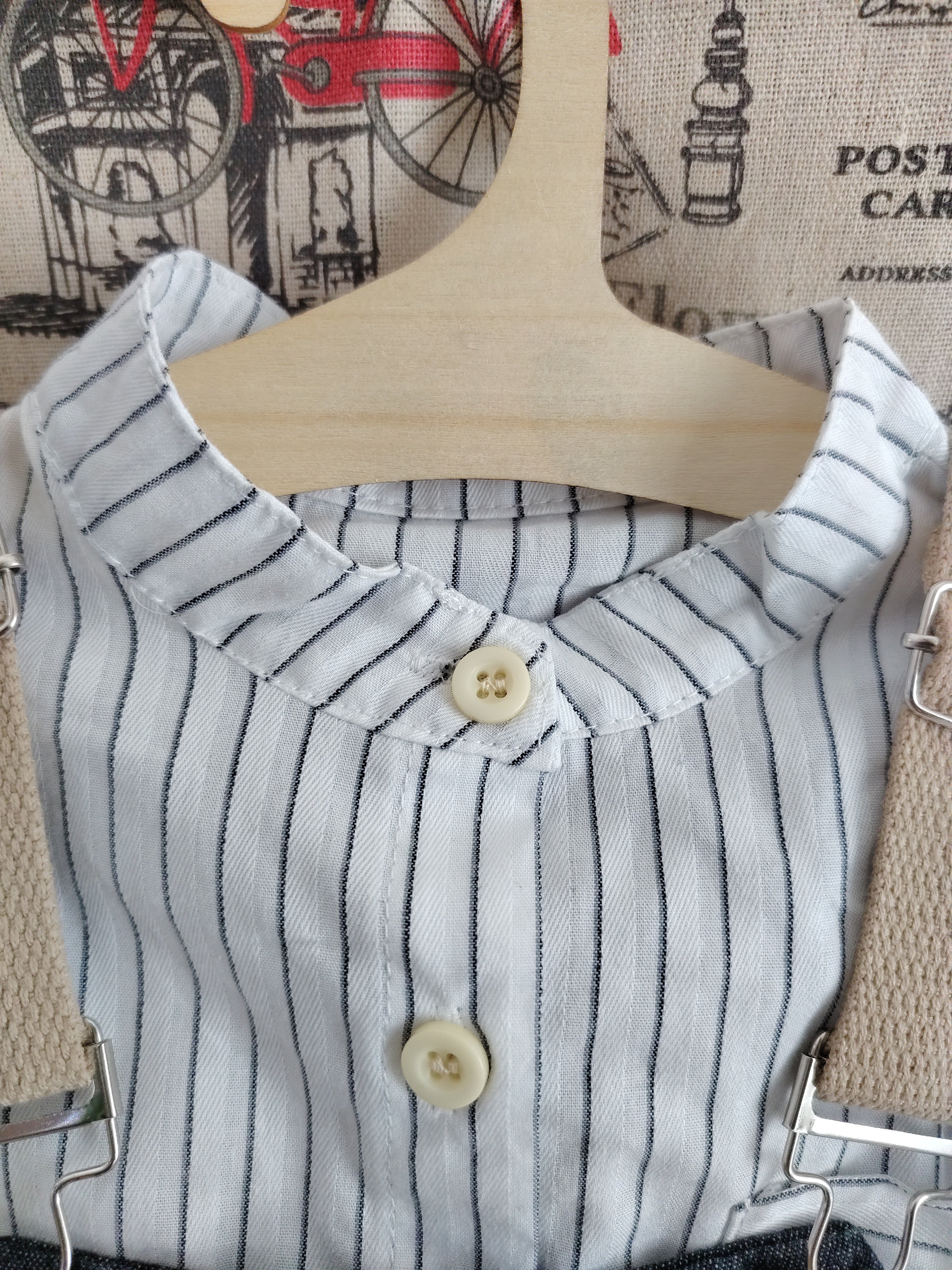 Stripped Overall Shirt