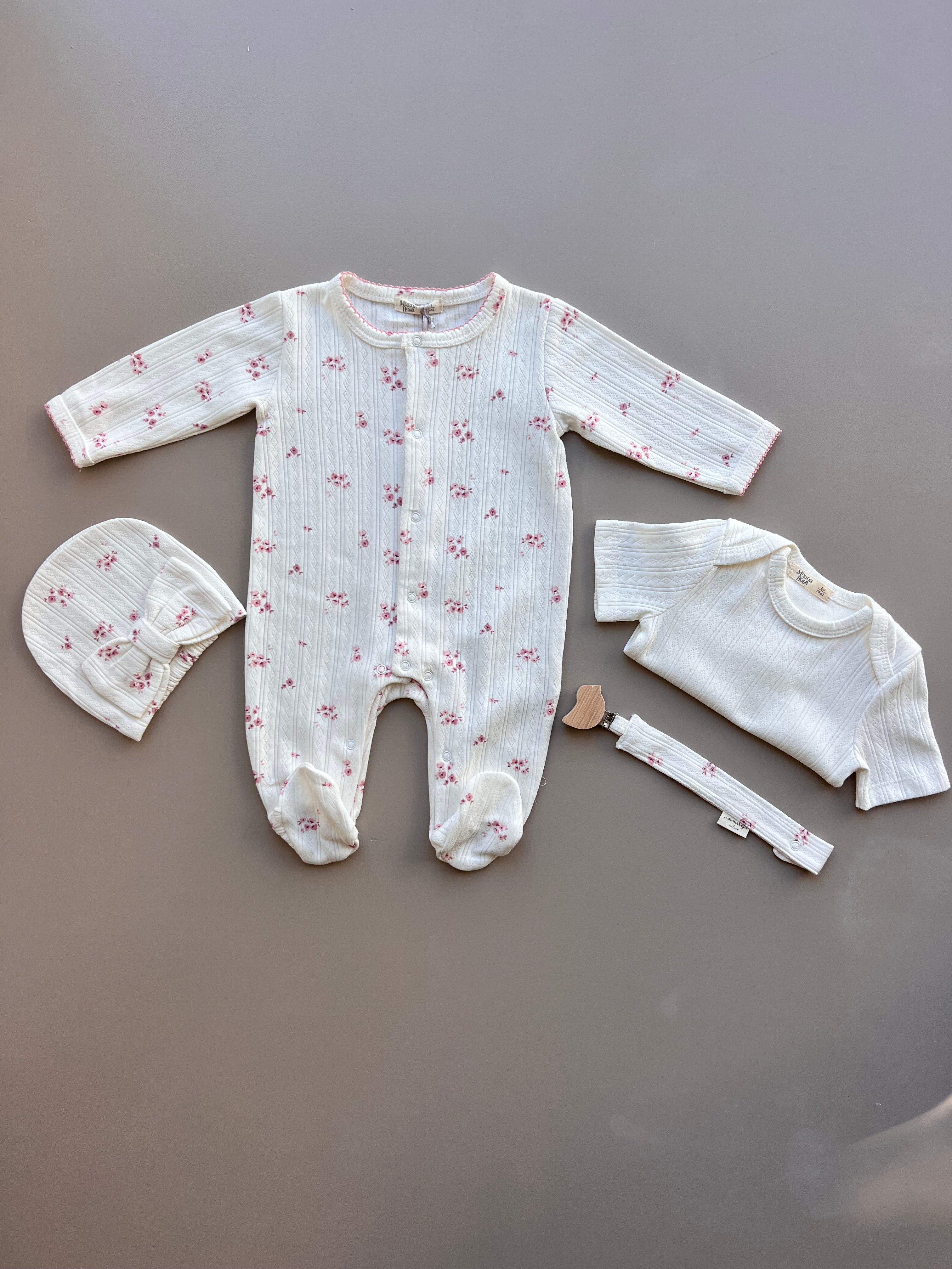 Organic Cotton Long Sleeves Overall 4 Pcs Set