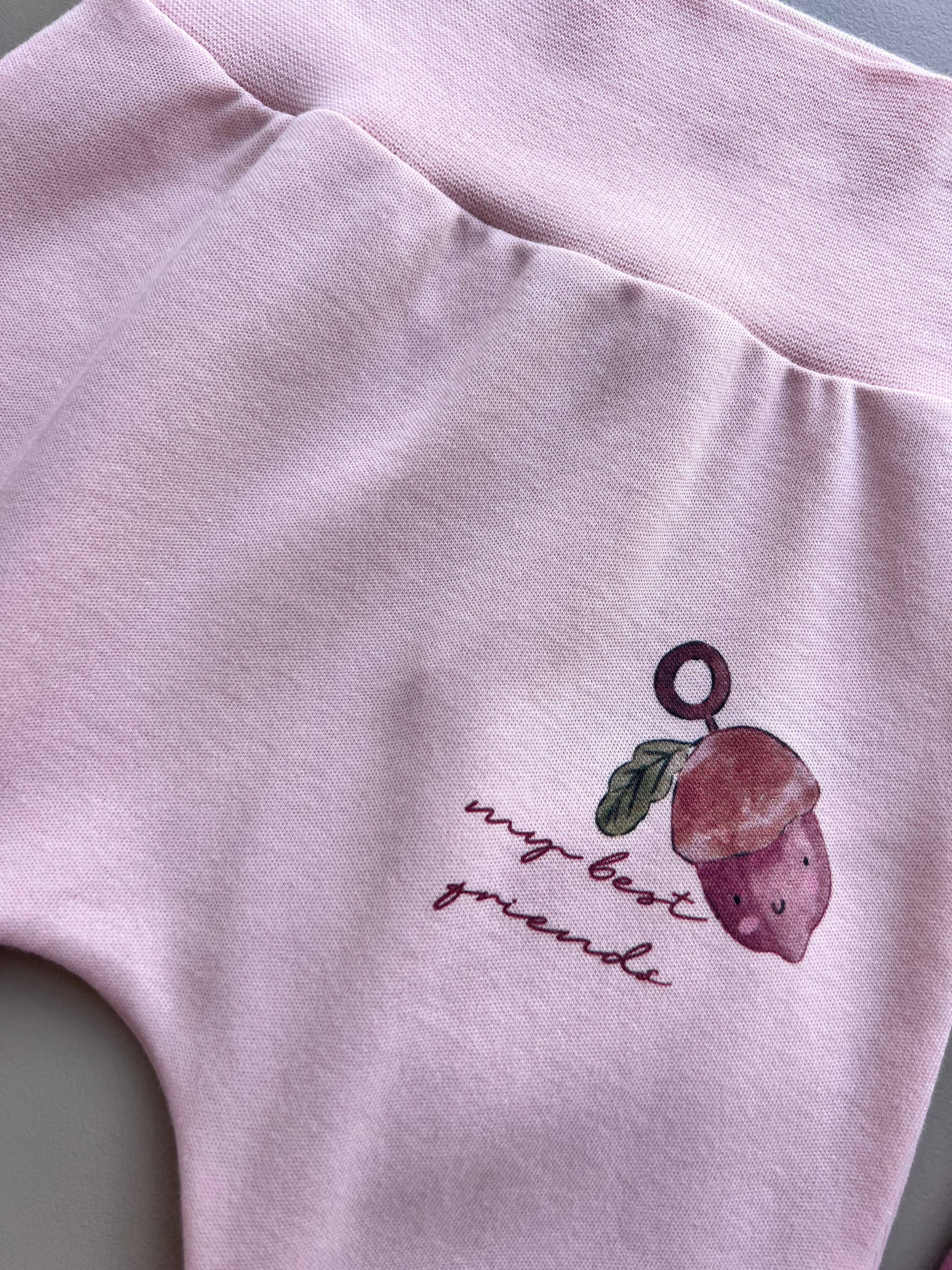 Pink & Purple GOTS™ Certified Organic Cotton Bunny Footed Pants 3 Pcs Set