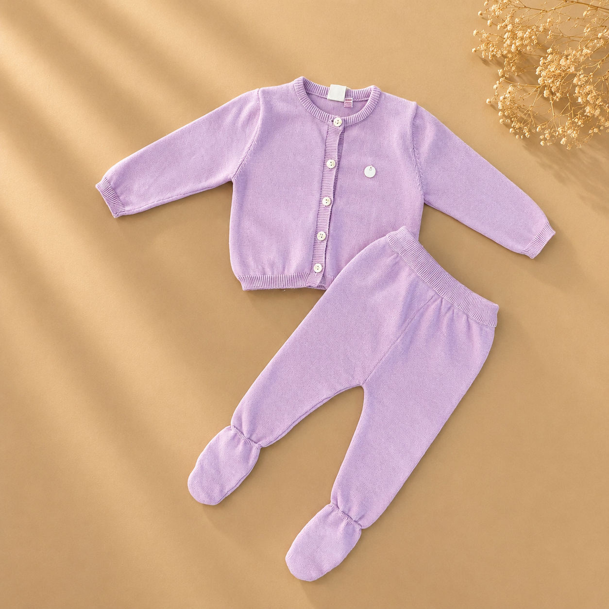 EAC Organic Cotton Lila Knitted footed set 2 Pcs