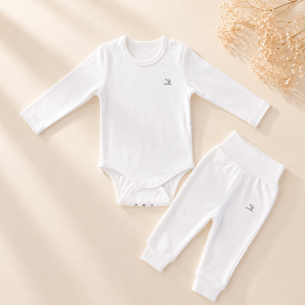 Nœud Blanc™ Organic Cotton Double Size Long Sleeves Body + 1 FREE PANTS