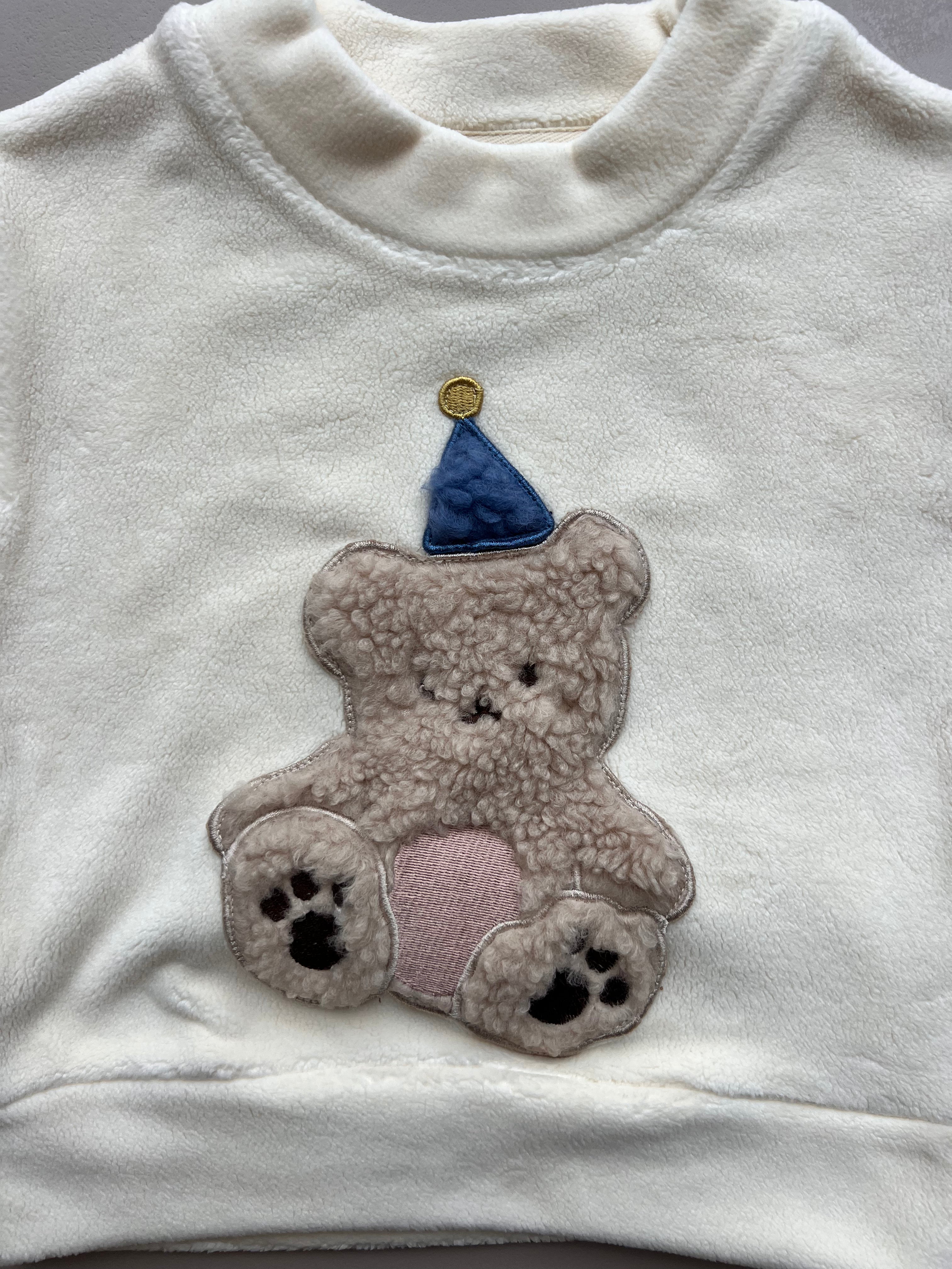 Creamy White Fleece Survetement 2 Pcs Set